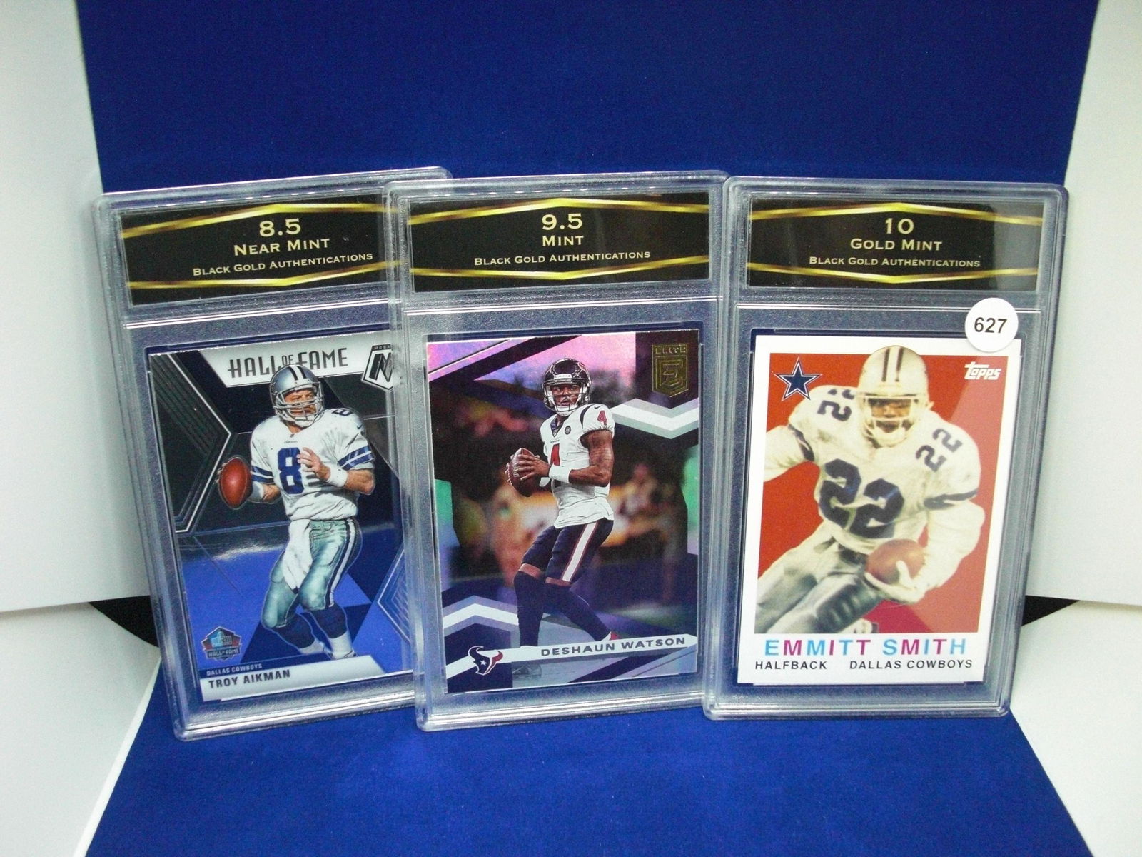 lot of 3 bga graded football cards: nice graded card