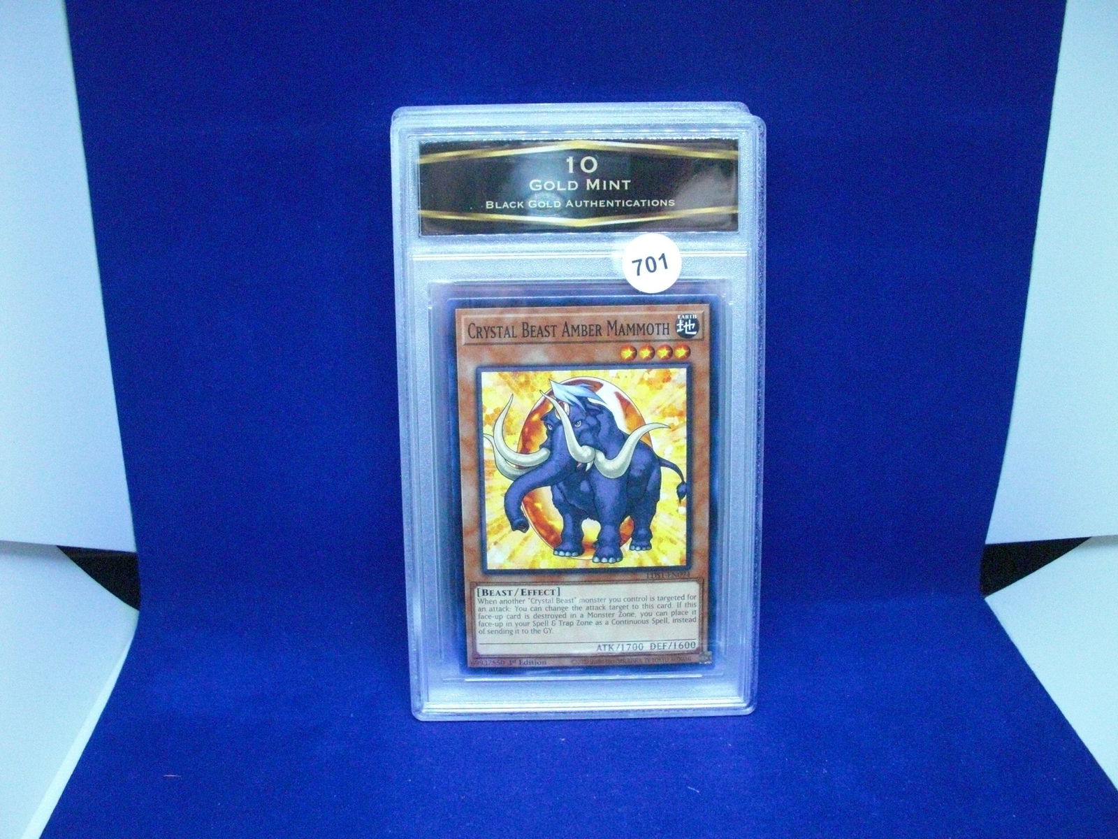 bga graded yu-gi-oh mint mint 10 crystal beast amber mammoth: nice graded card