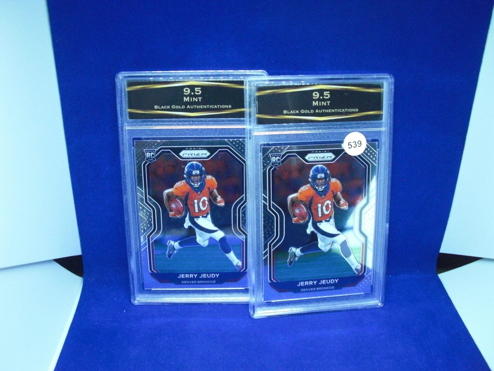 lot of 2 bga graded jerry jeudy prizm rookies: lot of 2 bga graded jerry jeudy prizm rookies