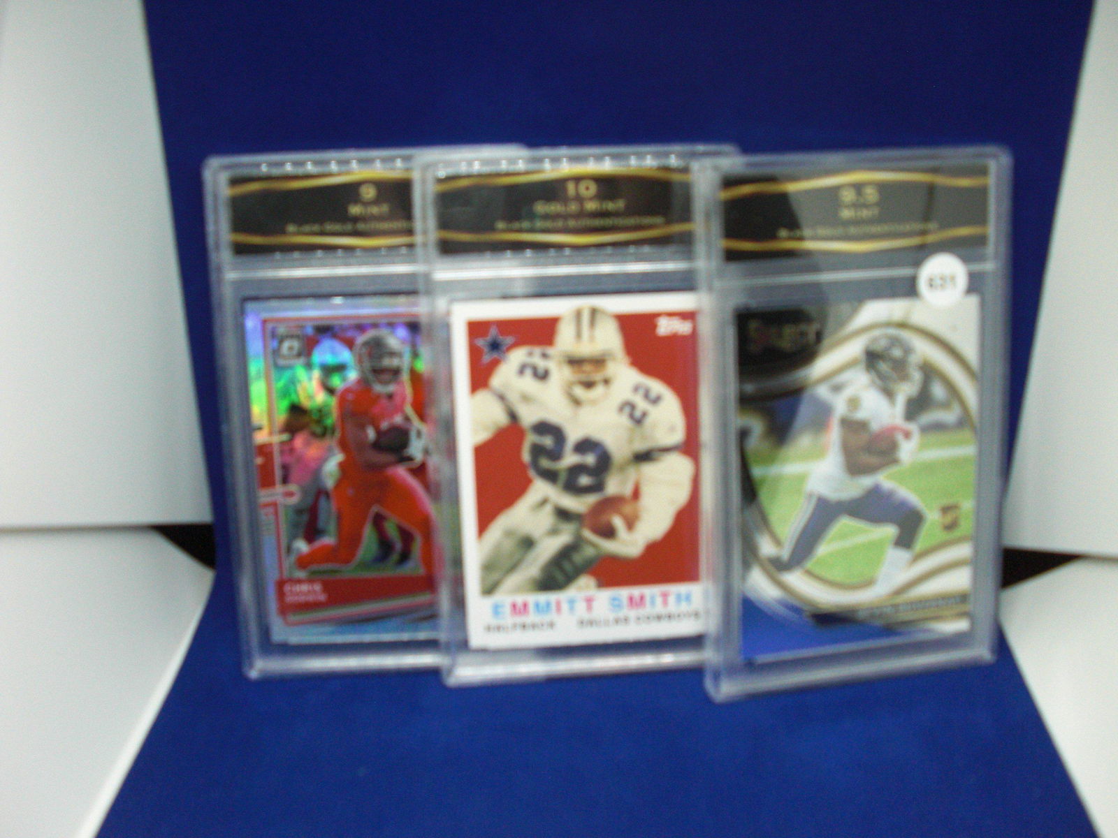 lot of 3 bga graded football cards: lot of 3 bga graded football cards
