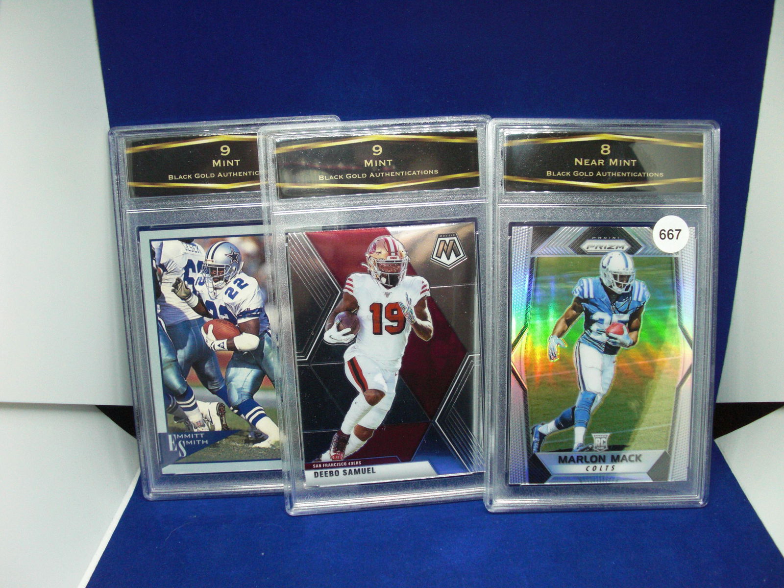 lot of 3 bga graded football cards: lot of 3 bga graded football cards