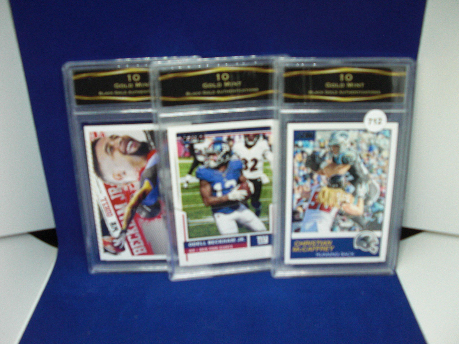 lot of 3 bga graded football cards: lot of 3 bga graded football cards