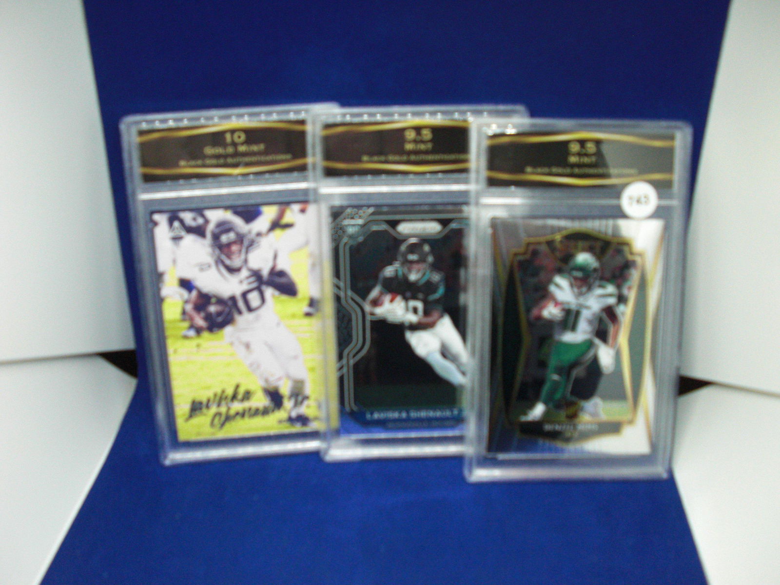 lot of 3 bga graded football cards: lot of 3 bga graded football cards