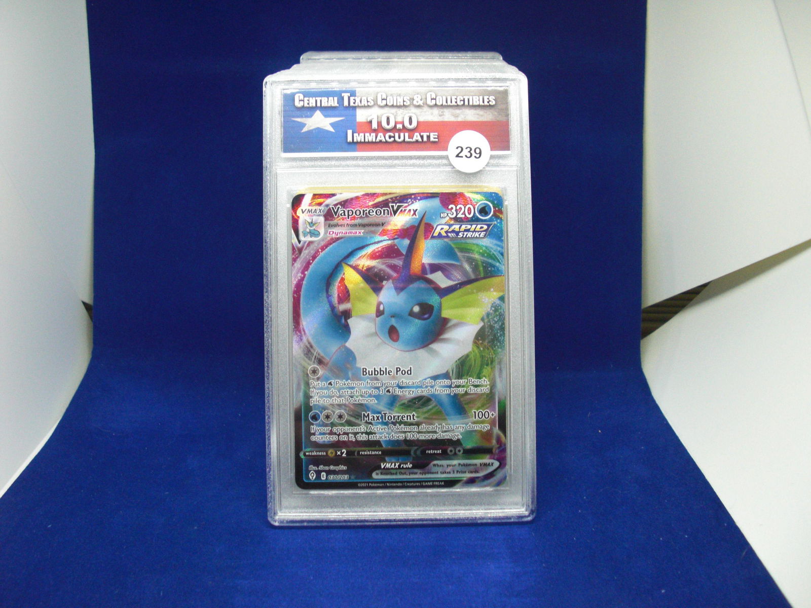 ctcc graded pokemon vaporeon vmax mint 10 (1 of 1)