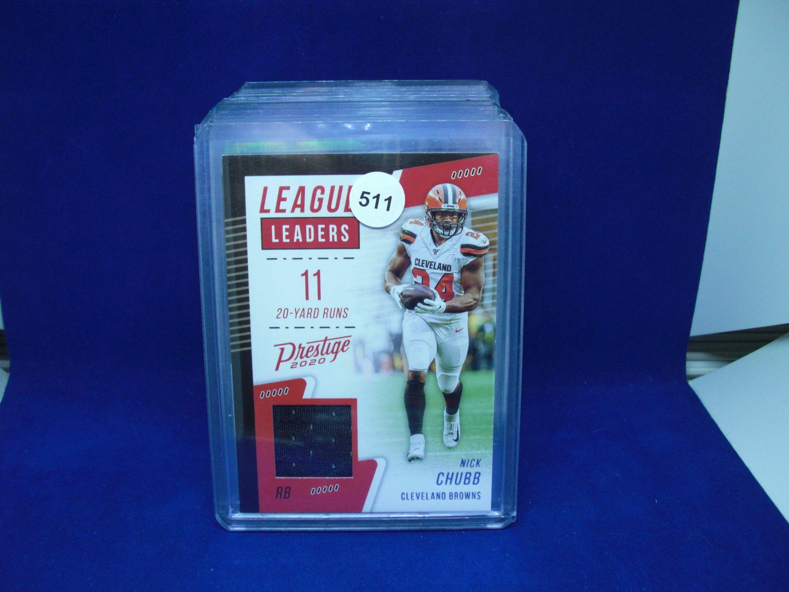 nick chubb jersey: in top loader