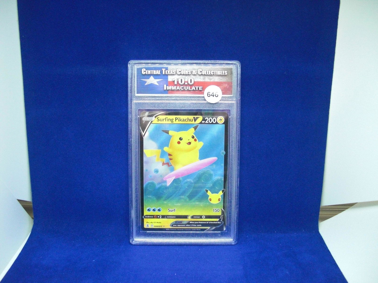 ctcc graded pokemon surfing pikachuv mint 10 (1 of 1)
