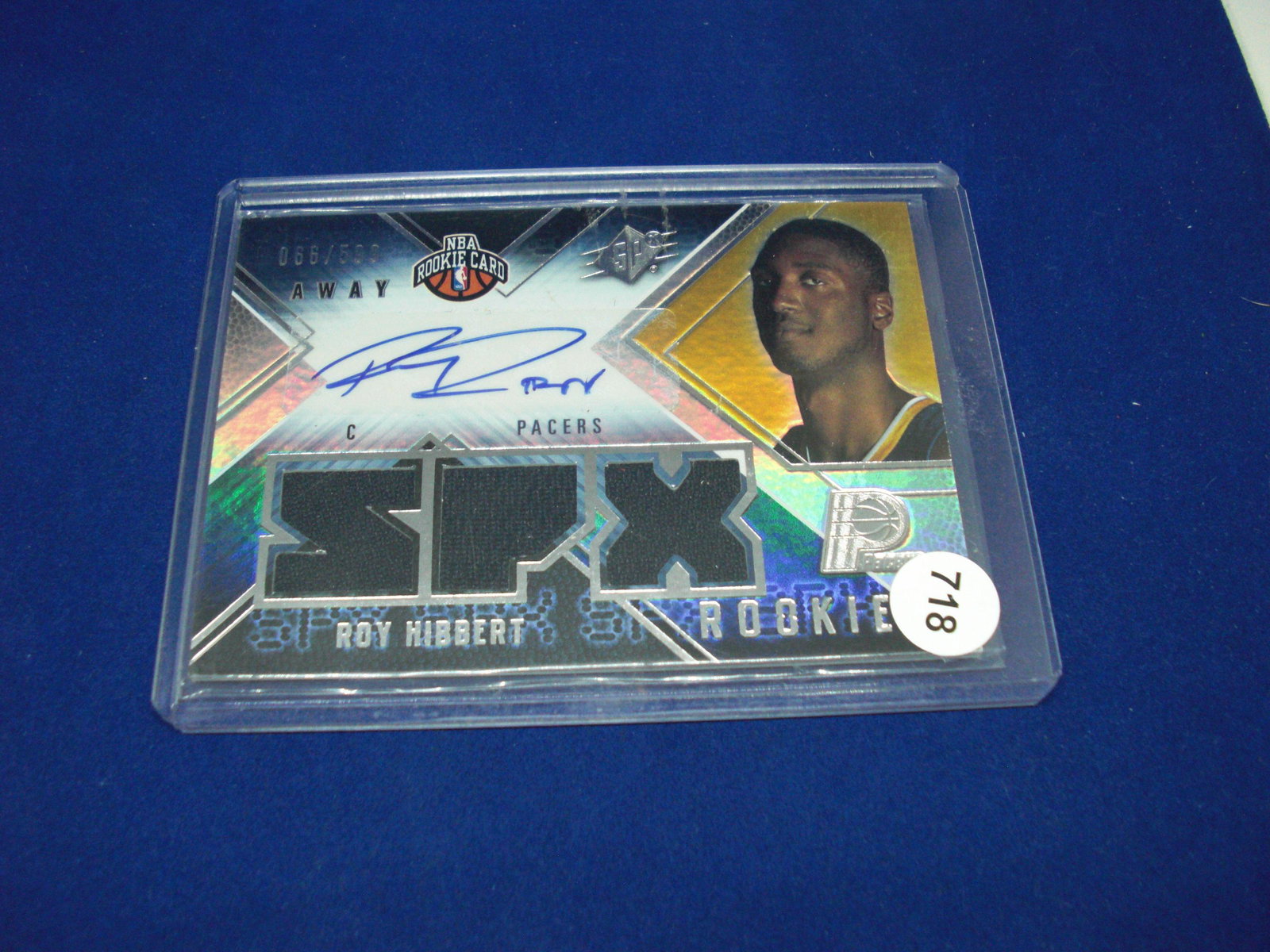 roy hibbert auto/jersey #66/599 rookie: in top loader