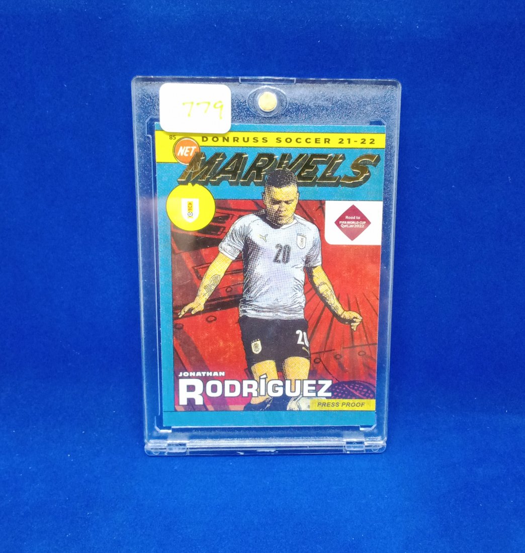 Jonathan Rodriguez Marvels Soccer press proof: In one touch holder
