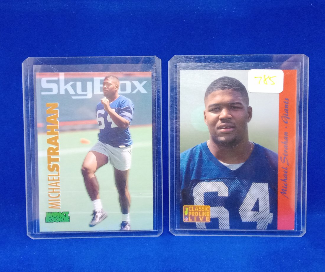 Lot of 2 Michael Strahan NY Giants rookie cards (1 of 1)