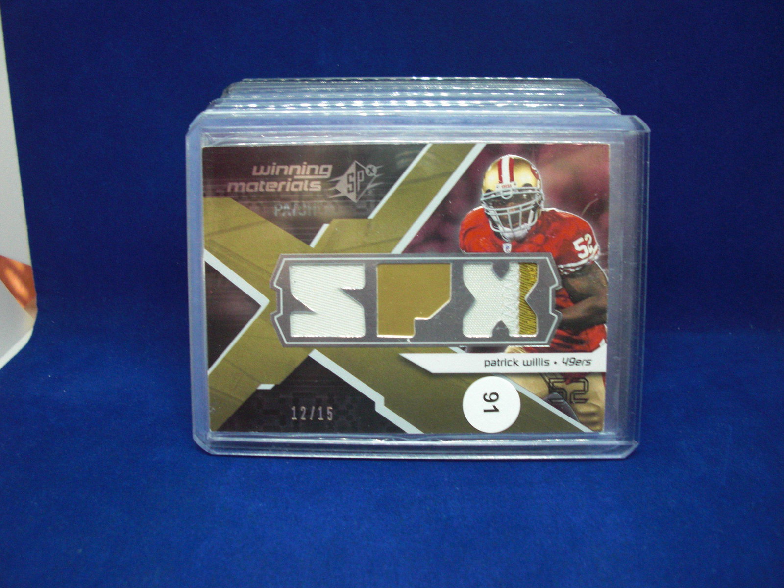 patrick willis jersey #12/15: in top loader