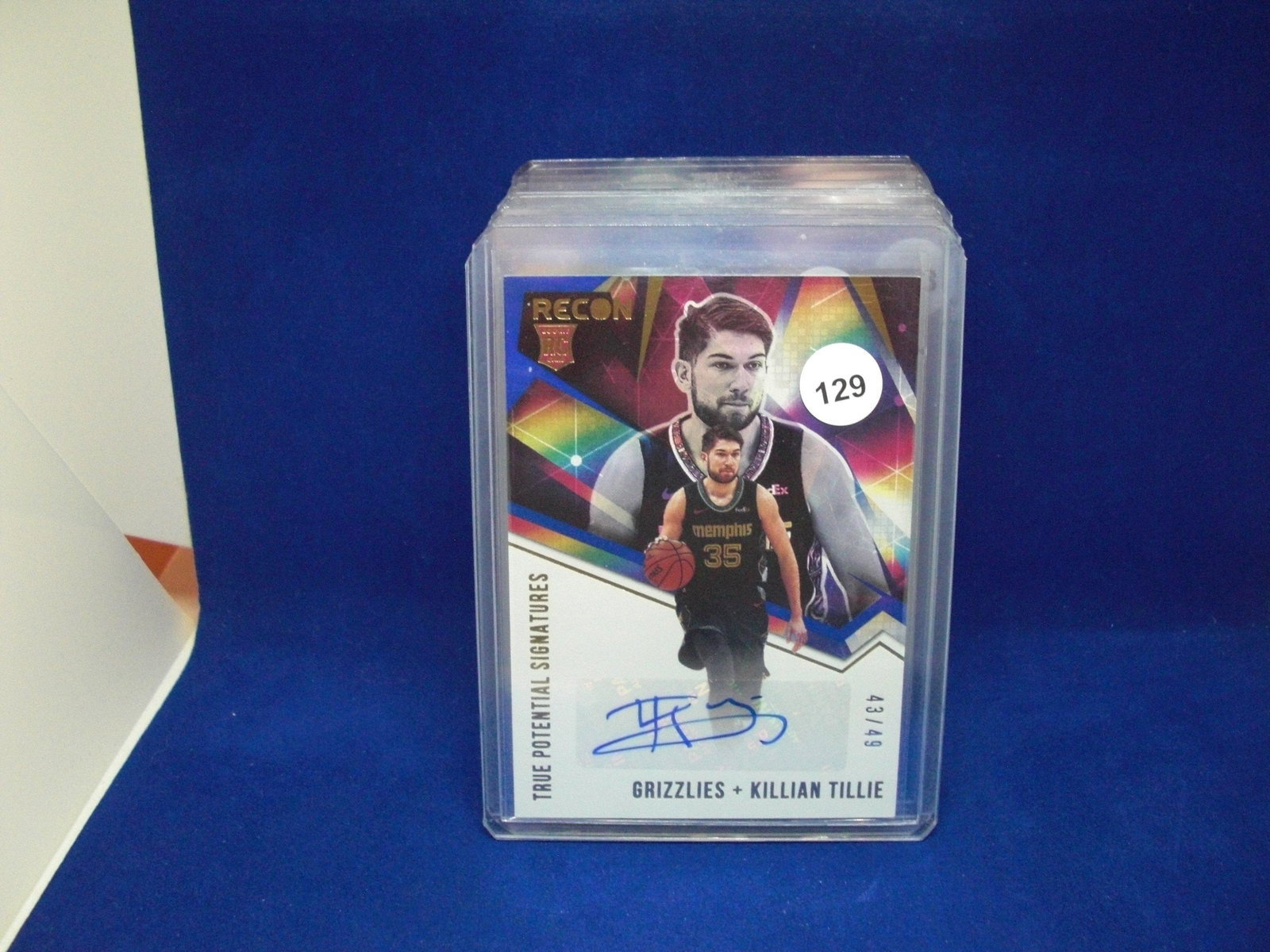 killian tillie auto rookie recon #43/49: in top loader