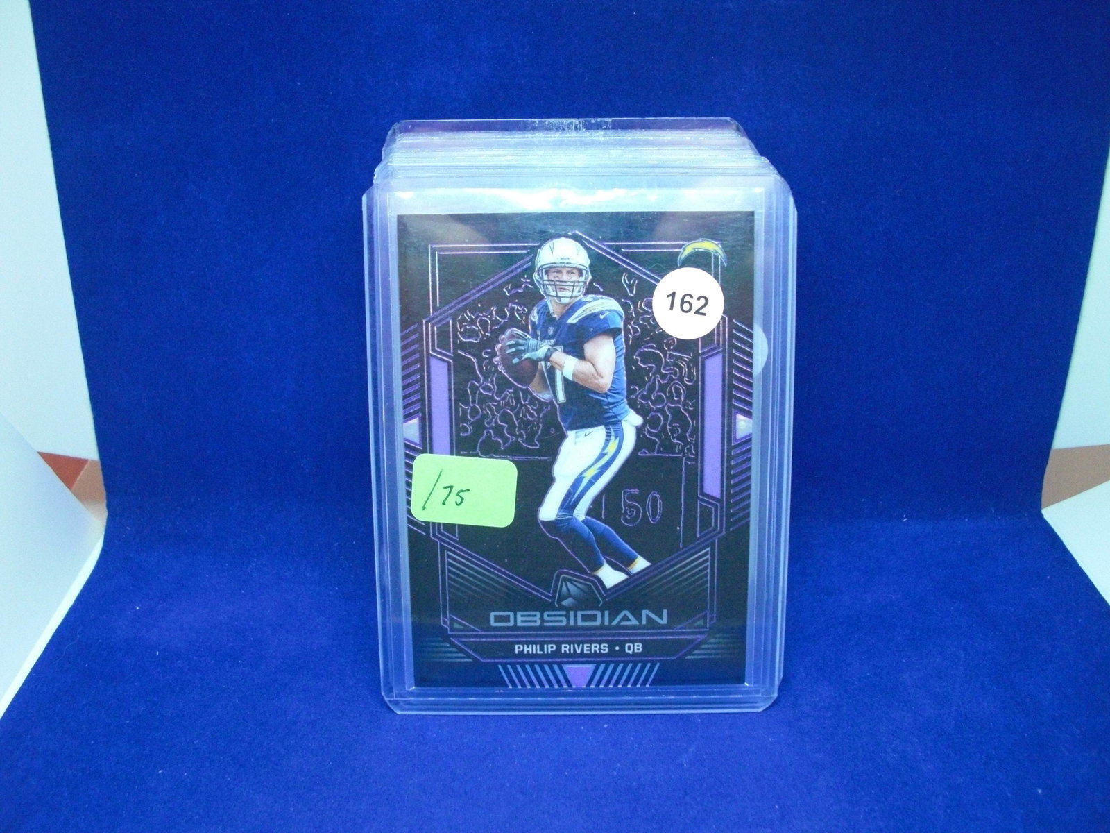 philip rivers obsidian #16/75: in top loader