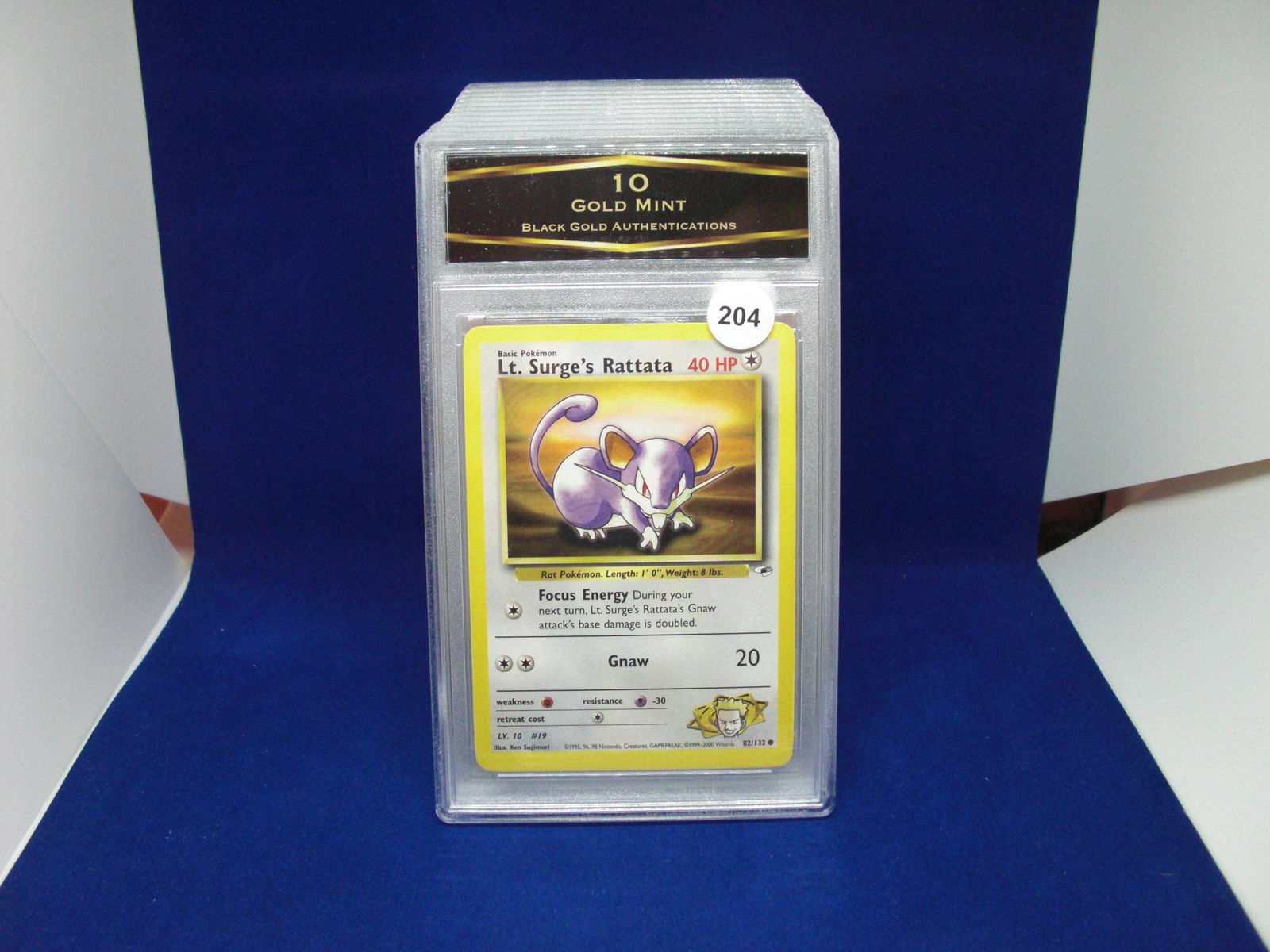 bga graded pokemon lt. srges rattata mint 10 (1 of 1)