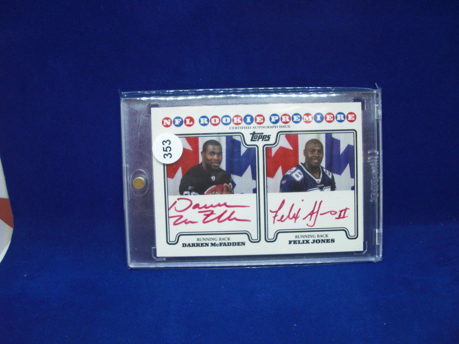 darren mcfadden and felix jones autos: in hard plastic case