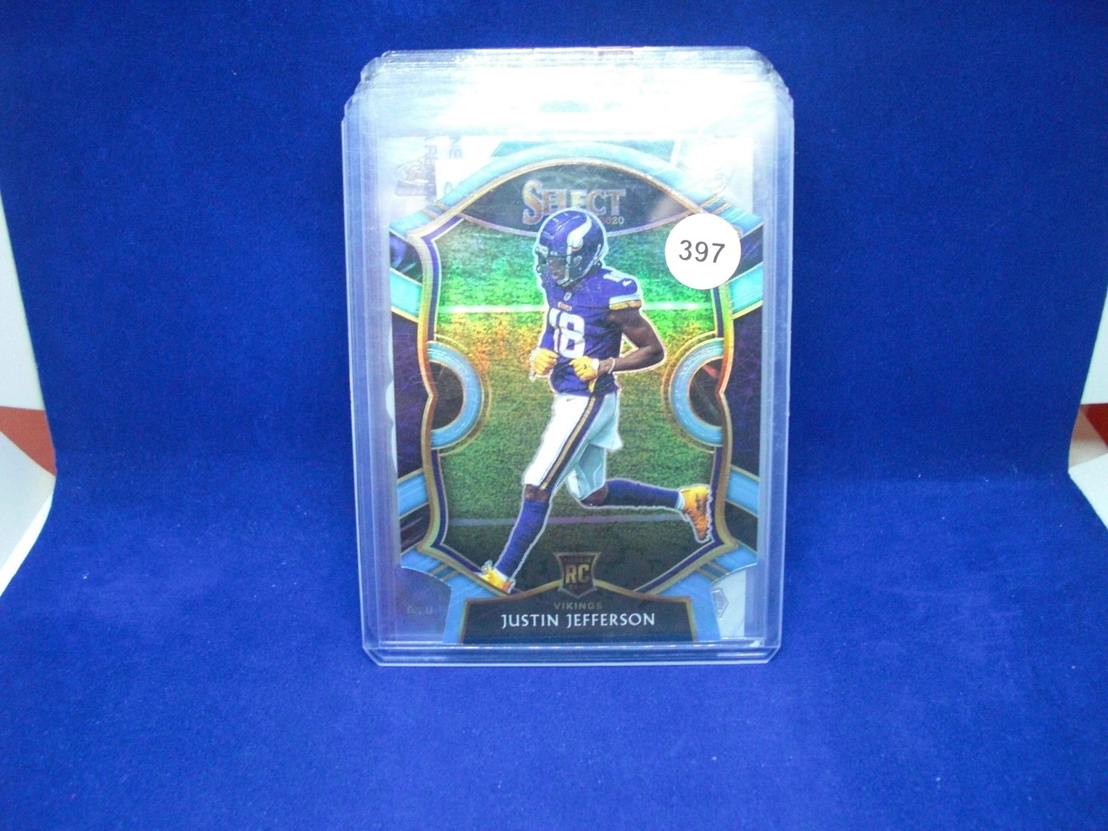 justin jefferson blue rookie select die cut (1 of 1)