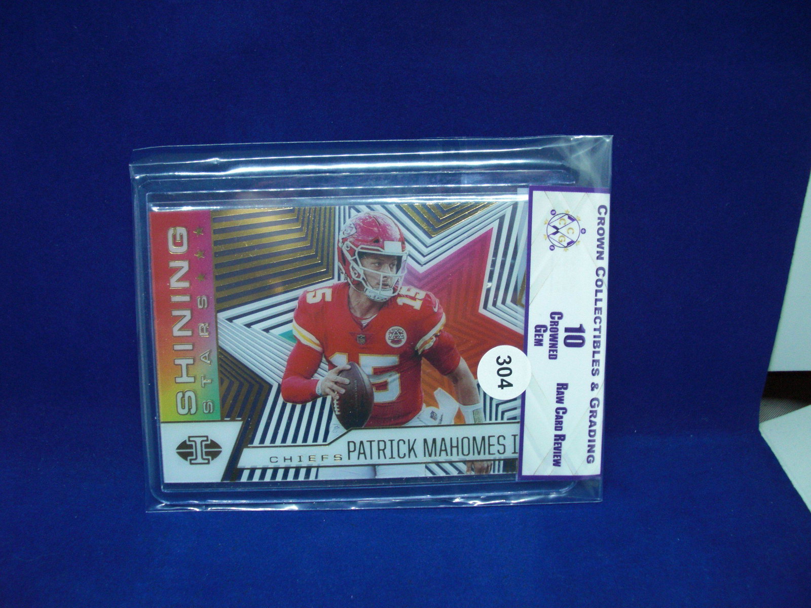 crown collectibles raw review 10 patrick mahomes shining stars clear: raw card review