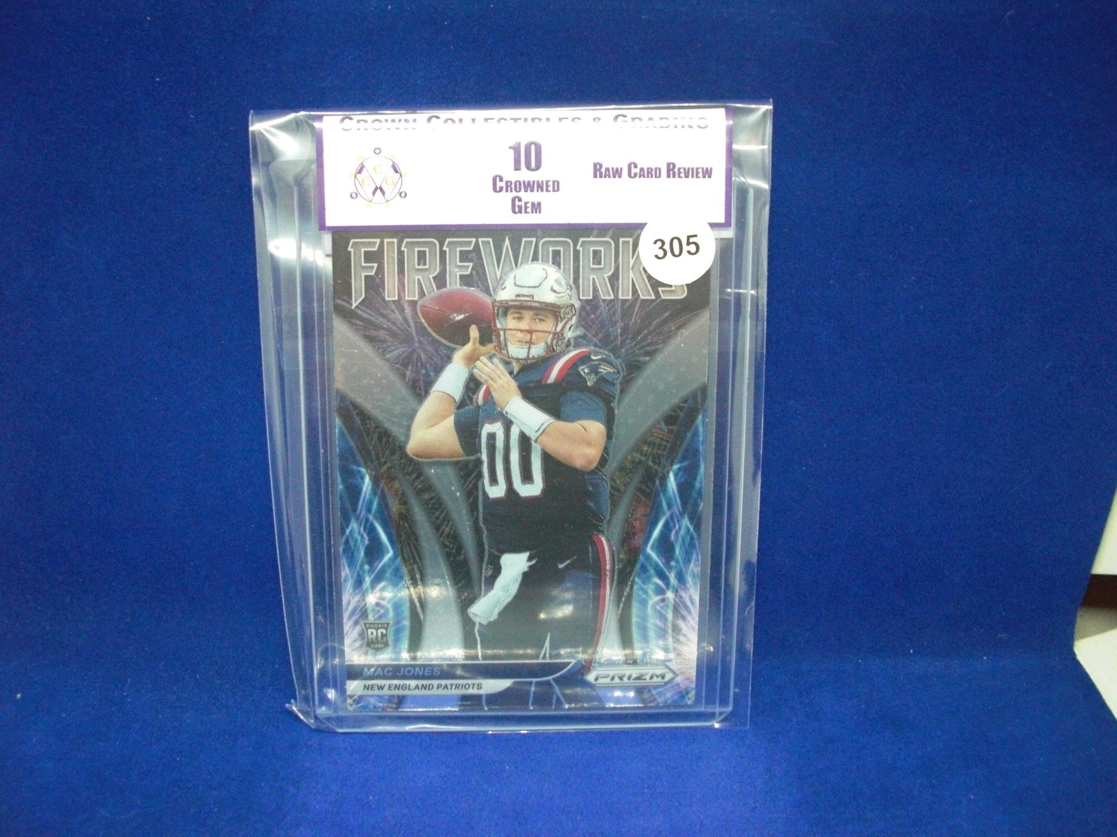 crown collectibles raw review 10 fireworks rookie mac jones: raw card review