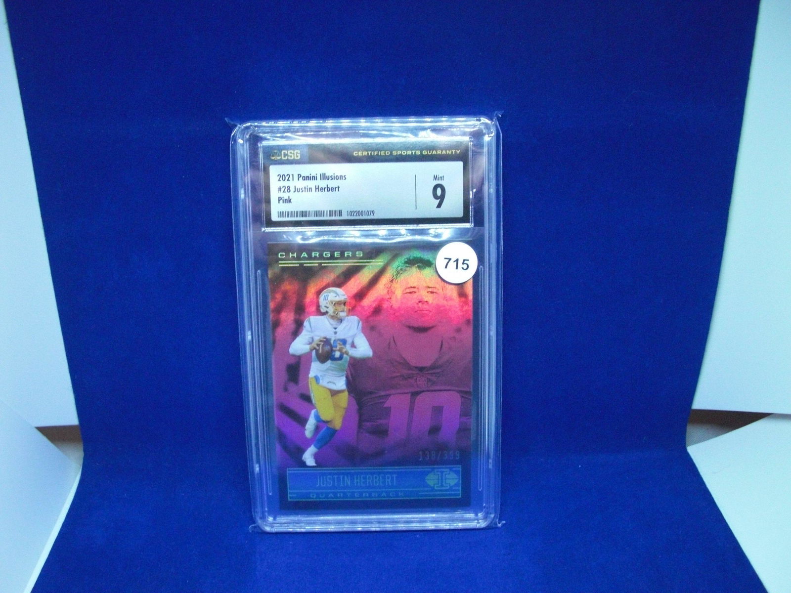 csg graded justin herbert pink #138/399 mint 9 (1 of 1)