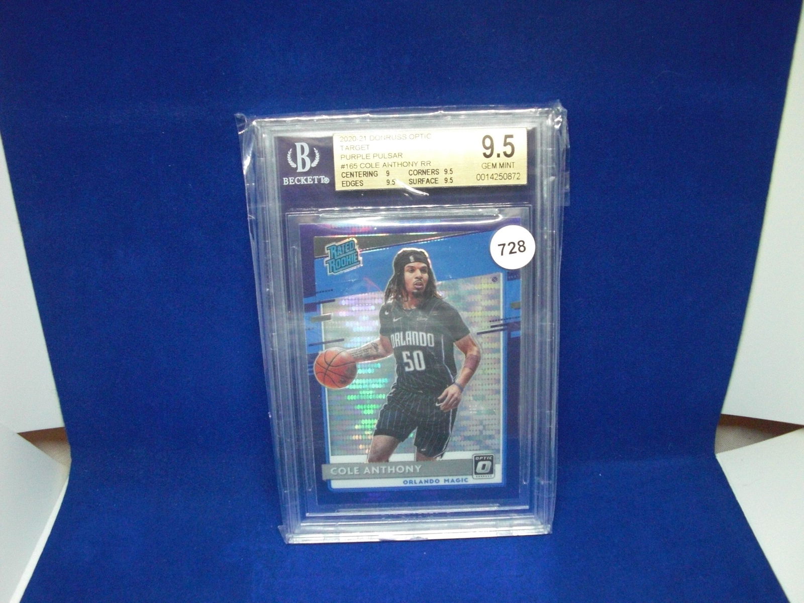 beckett graded cole anthony purple pulsar rookie mint 9.5 (1 of 1)