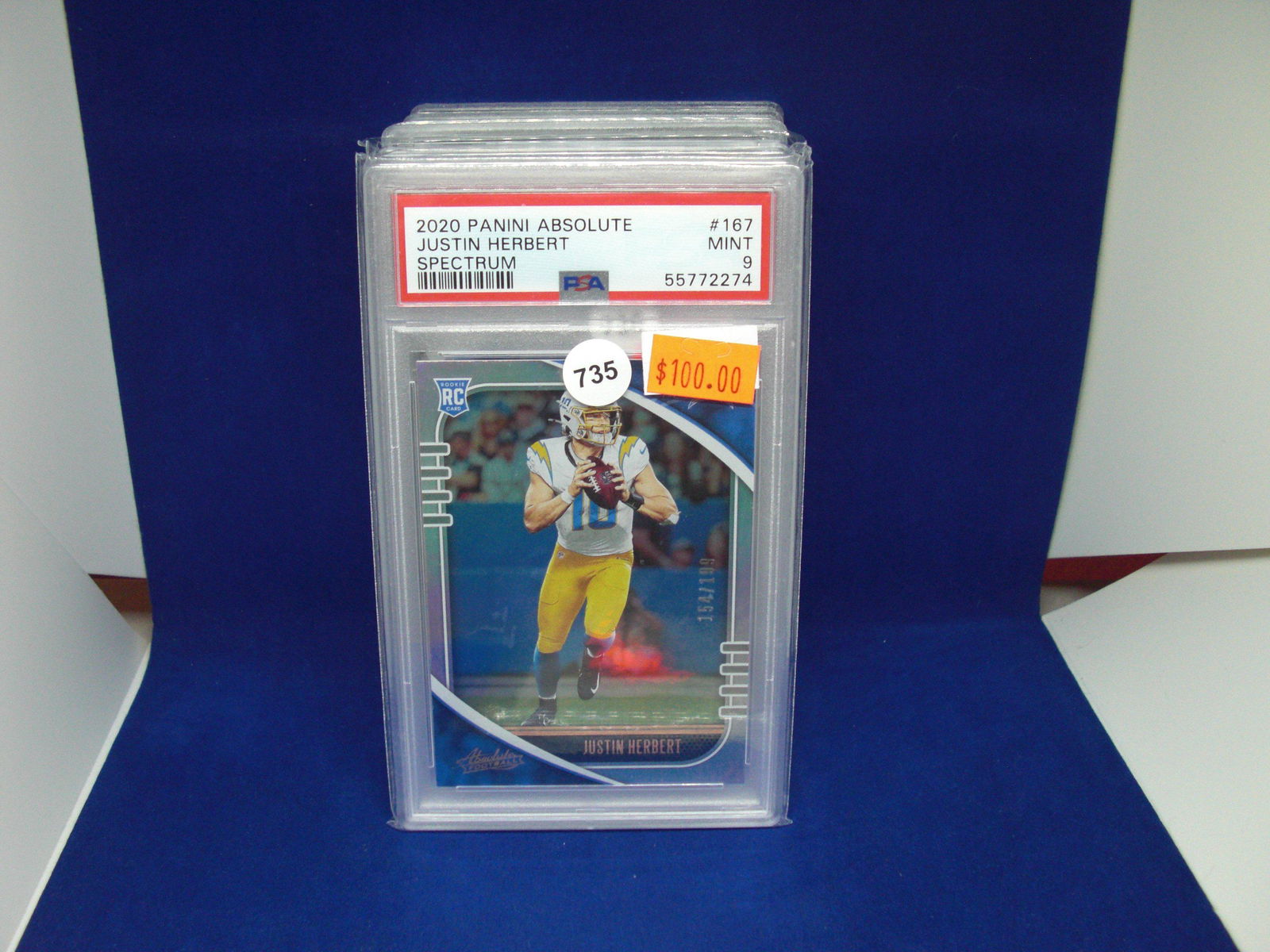 psa justin herbert rookie 9 spectum rookie #154/199 (1 of 1)