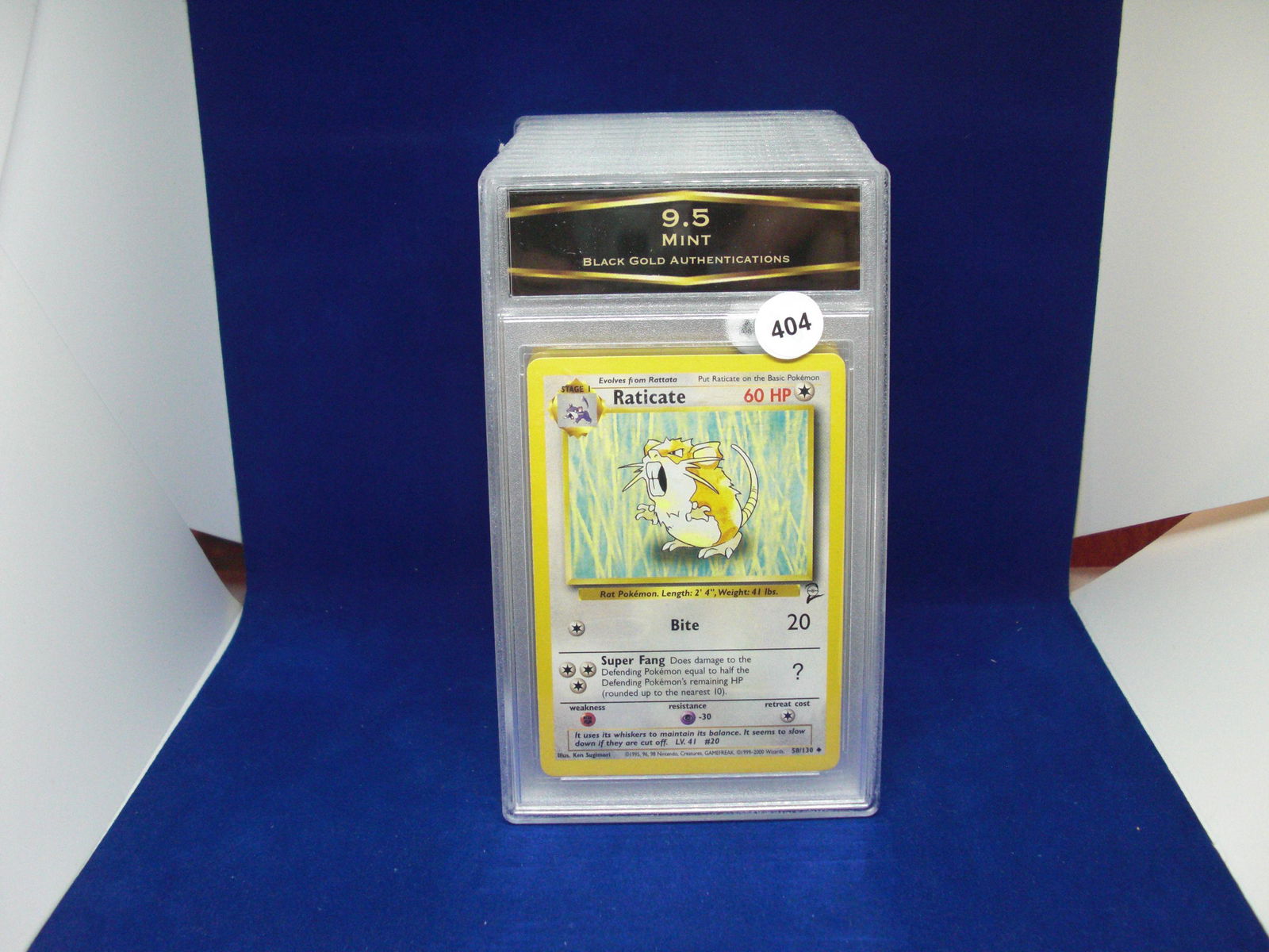 bga graded mint 9.5 raticate: nice graded card