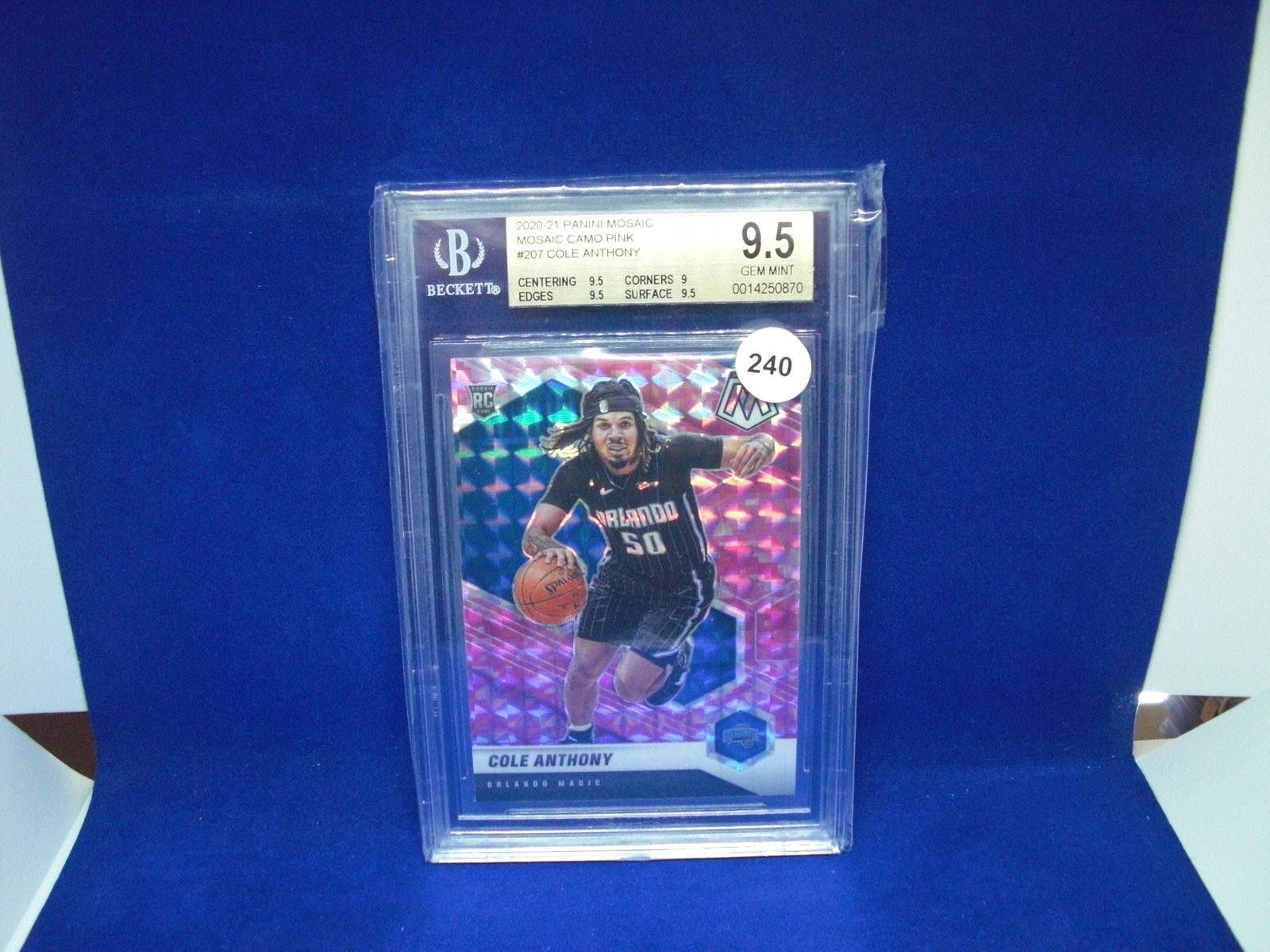 beckett graded cole anthony pink cameo mint 9.5: nice graded card