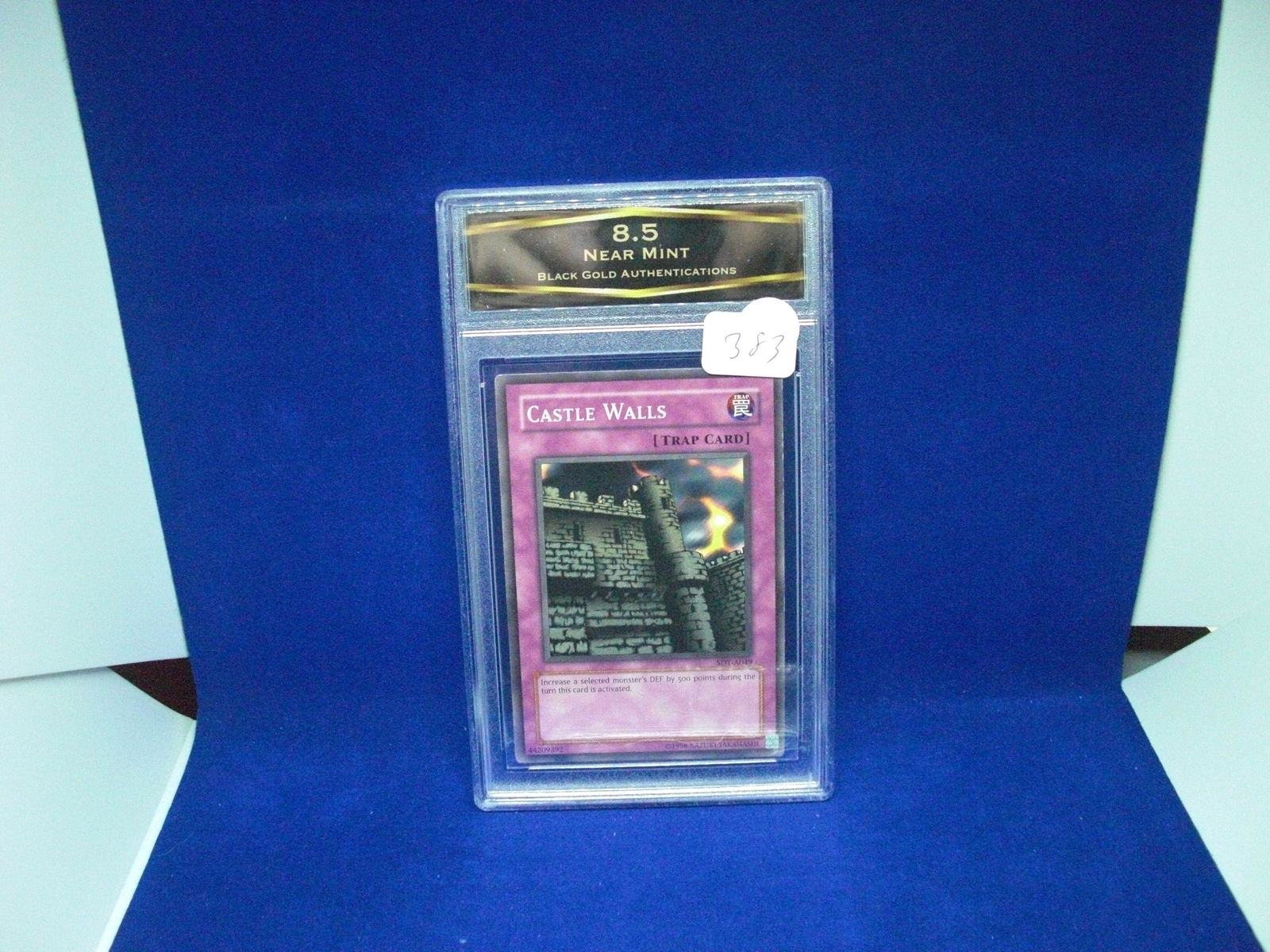 bga graded yu-gi-oh mint 8.5 castle walls: nice graded card