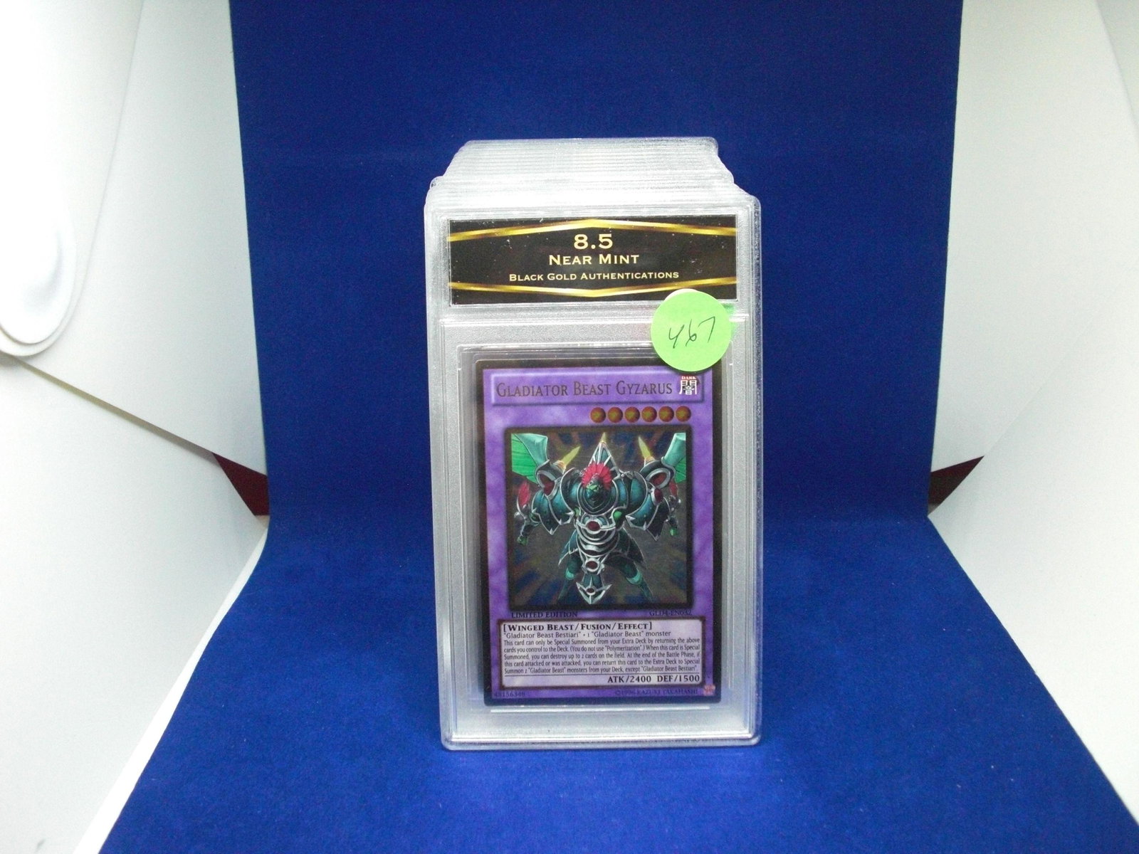 bga graded yu-gi-oh mint 8.5 gladiator beast gyzarus: nice graded card
