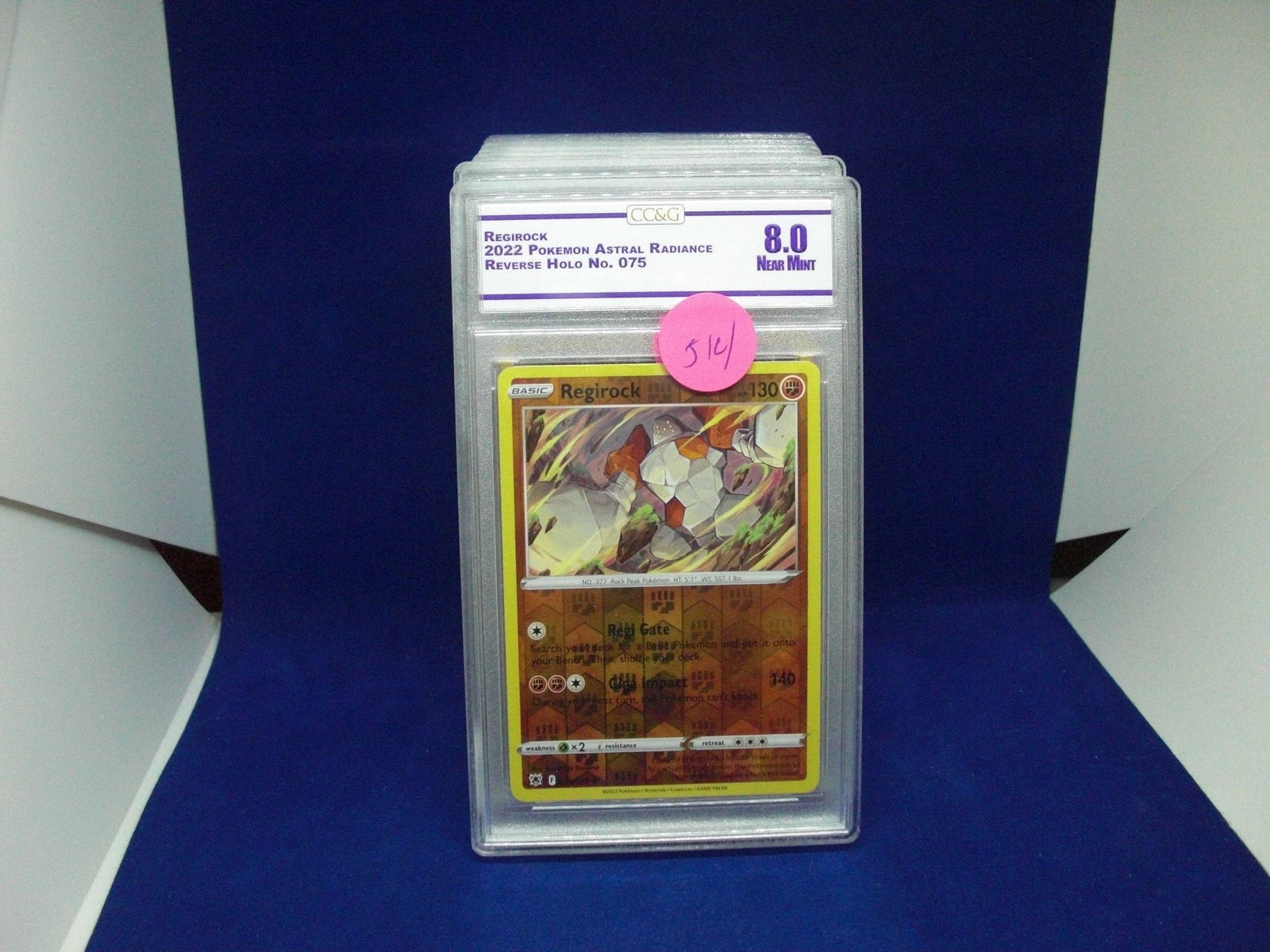 ccg graded pokemon mint 8.0 regibrock rev holo: nice graded card