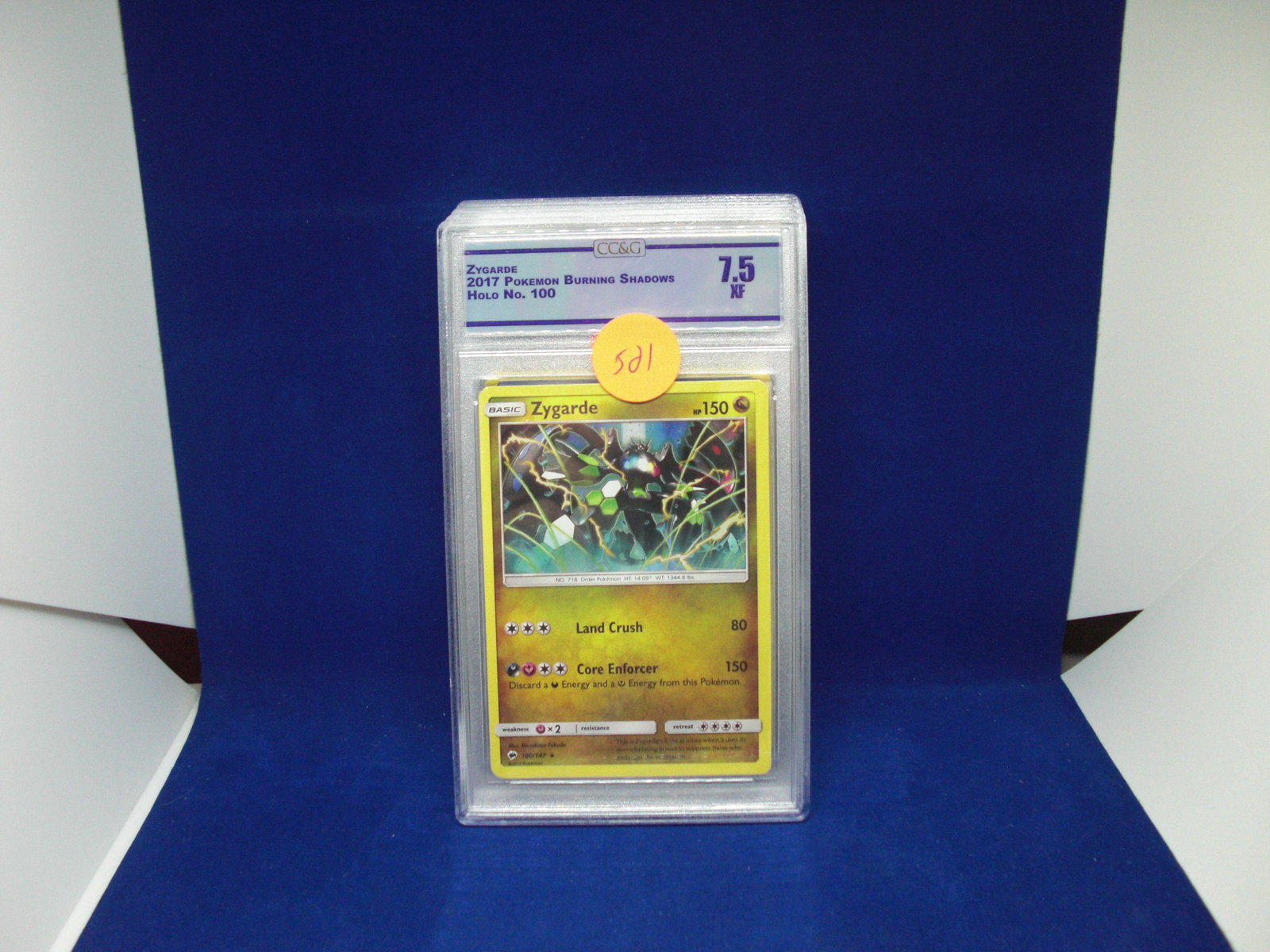 ccg graded pokemon mint 7.5 zygarde holo: nice graded card