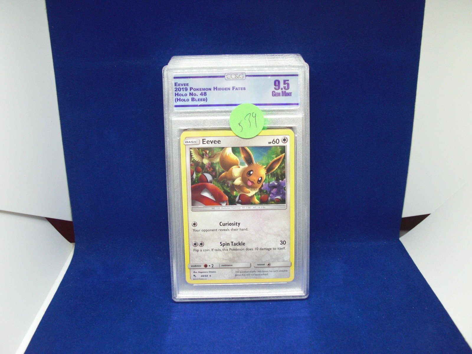 csg graded pokemon mint 9.5 eevee holo bleed: nice graded card