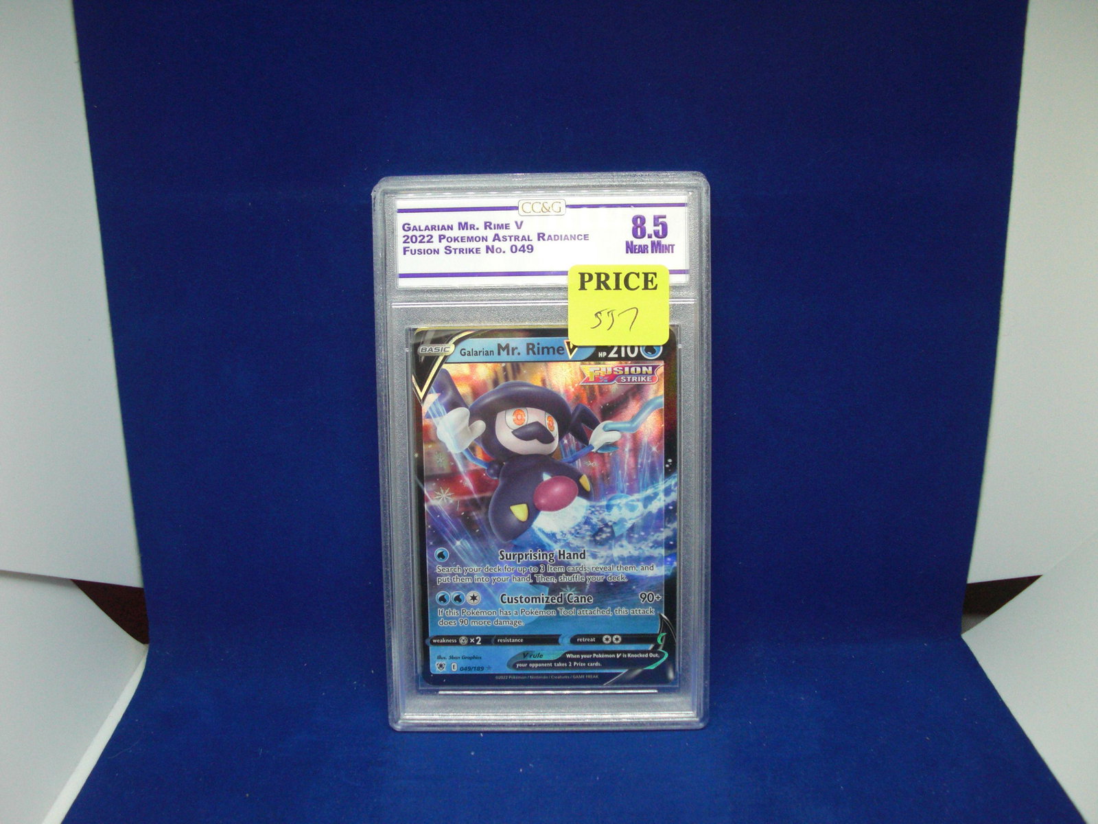 ccg graded pokemon mint 8.5 mr rime fusion strike: nice graded card