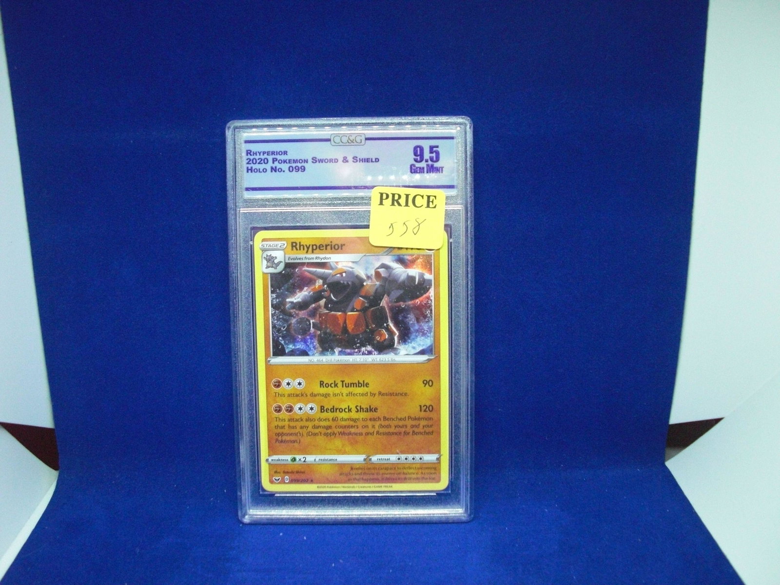 ccg graded pokemon mint 9.5 rhyperior holo: nice graded card