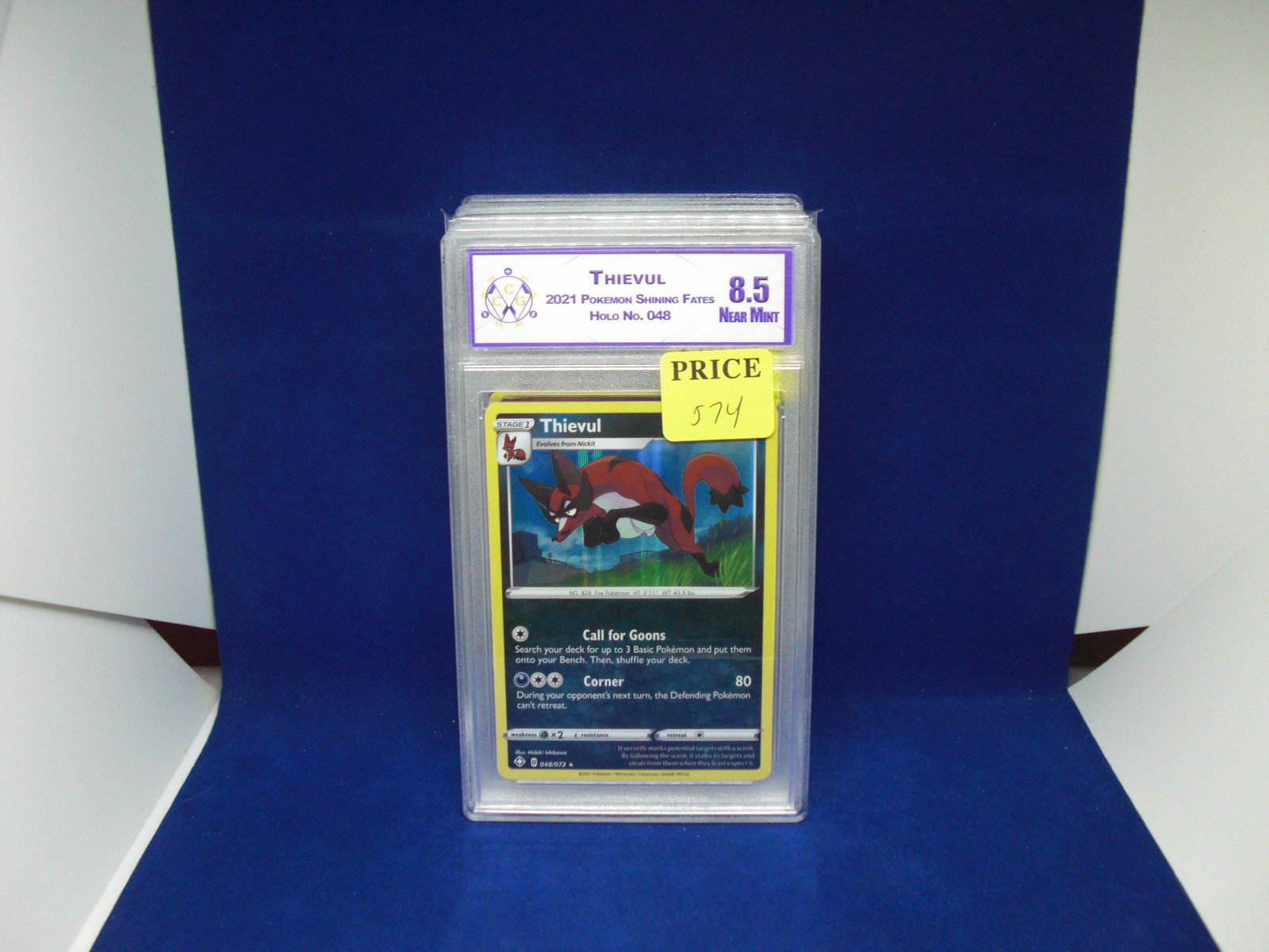 ccg graded pokemon mint 8.5 thievul holo: nice graded card