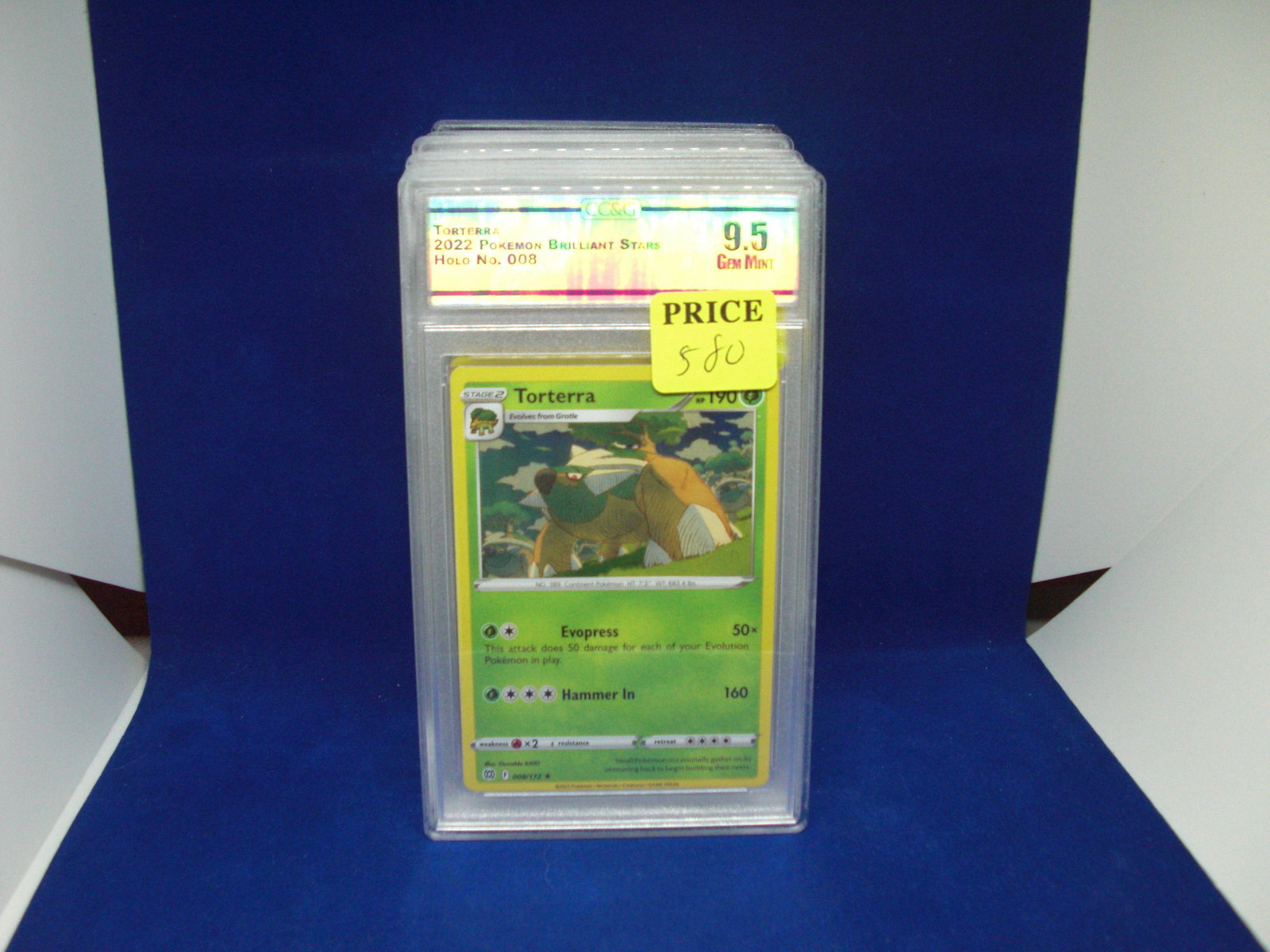 ccg graded pokemon mint 9.5 torterra holo: nice graded card