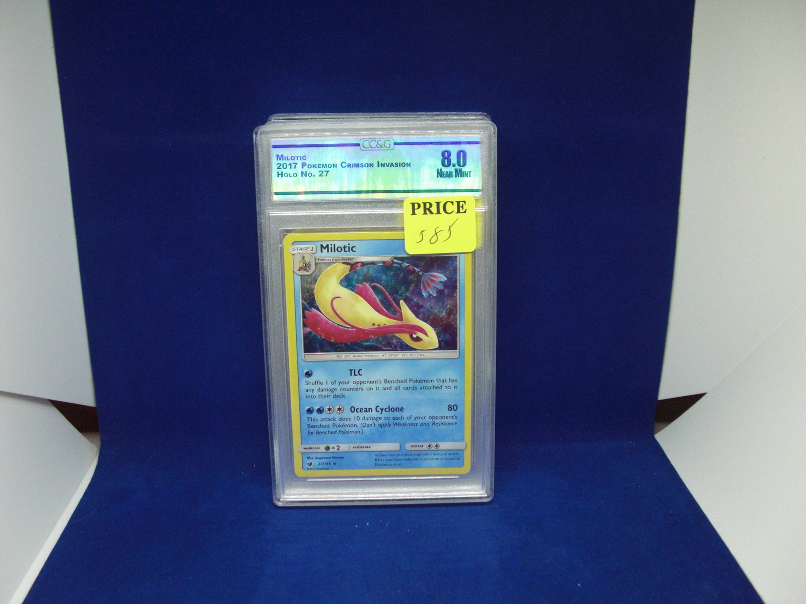 ccg graded pokemon mint 8 milotic holo: nice graded card