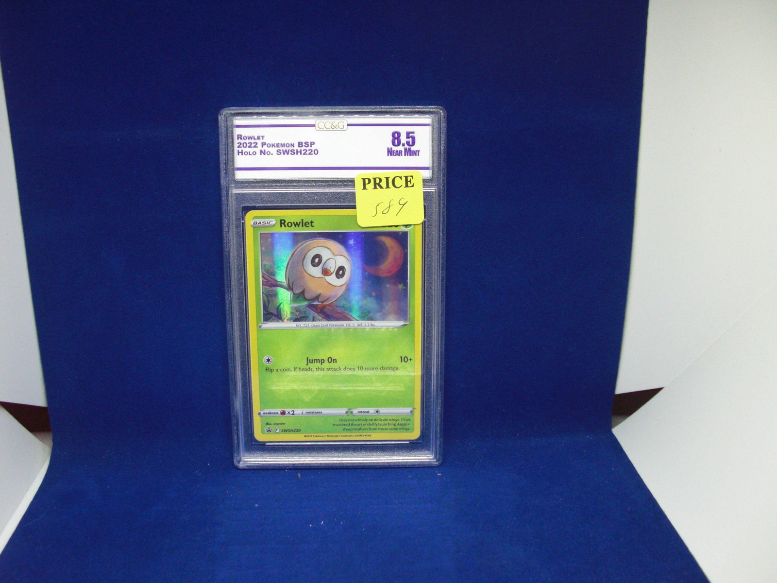 ccg graded pokemon mint 8.5 rowlet holo: nice graded card