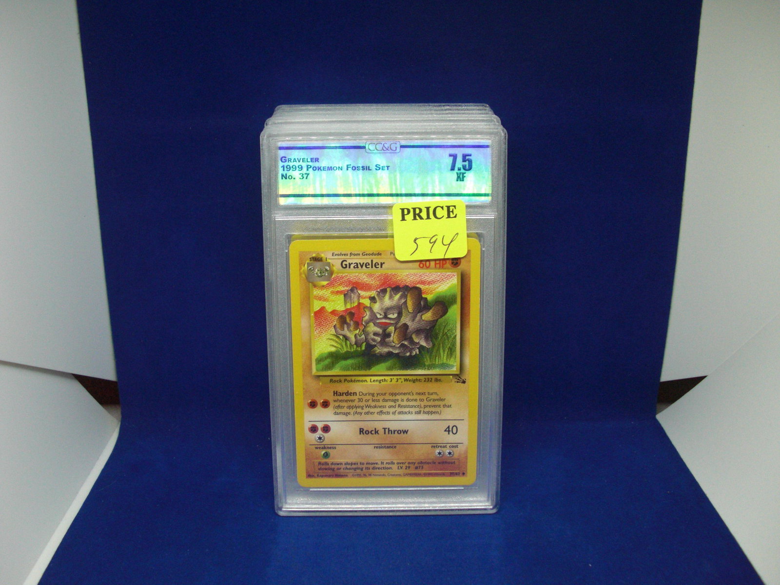 ccg graded pokemon mint 7.5 graveler: nice graded card