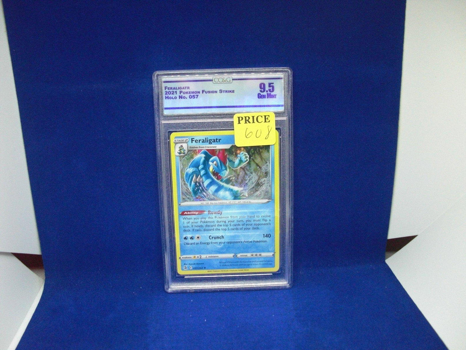 ccg graded pokemon mint 9.5 feraligatr holo: nice graded card