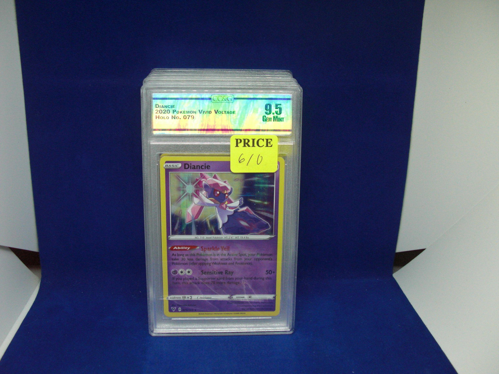 ccg graded pokemon mint 9.5 diancie holo: nice graded card