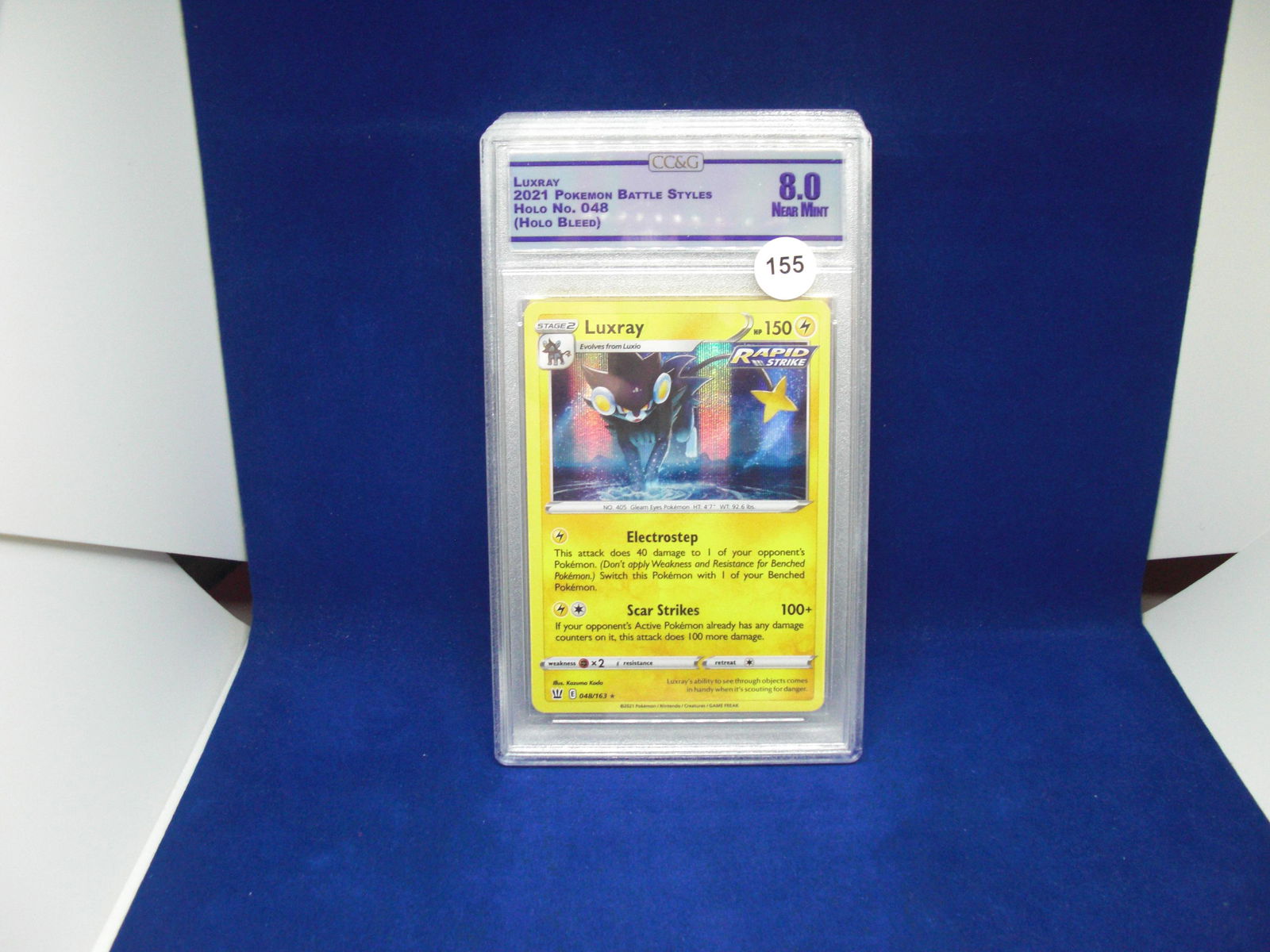 crown collectibles graded pokemon mint 8 luxray holo bleed (1 of 1)