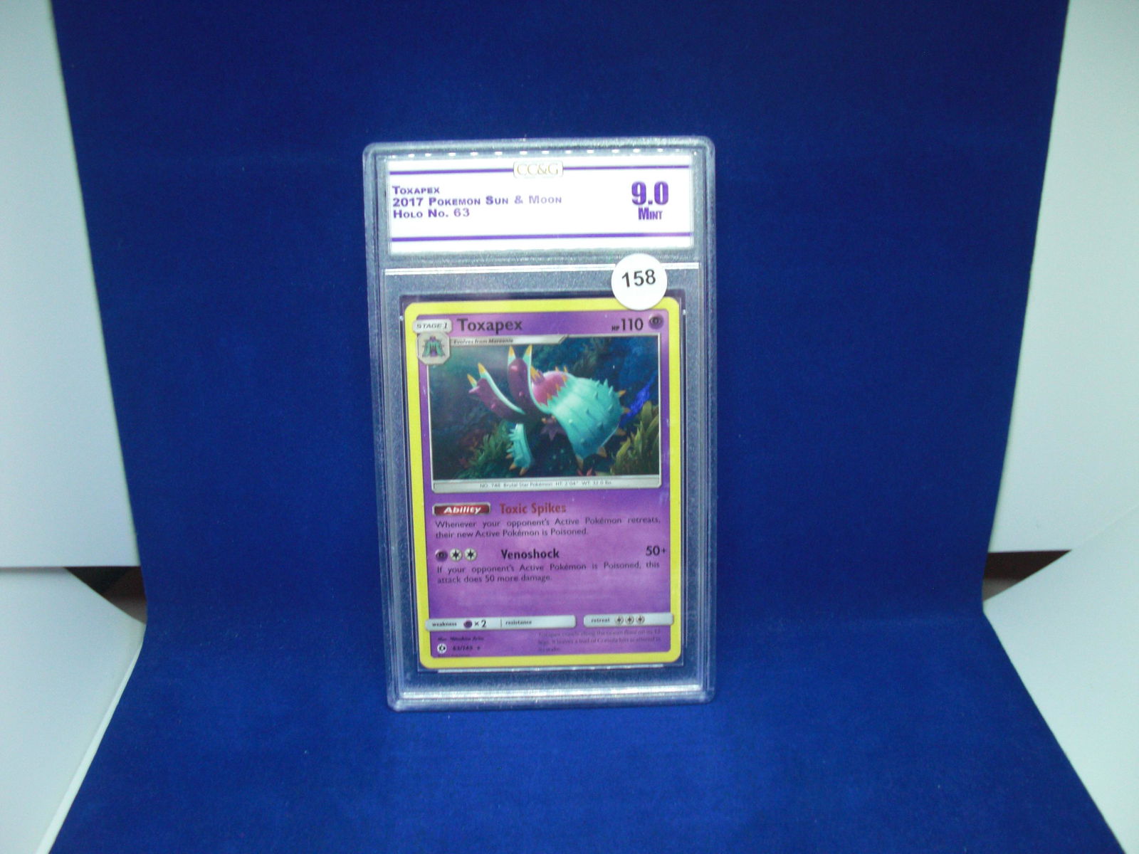 crown collectibles graded pokemon mint 9 toxapex holo (1 of 1)