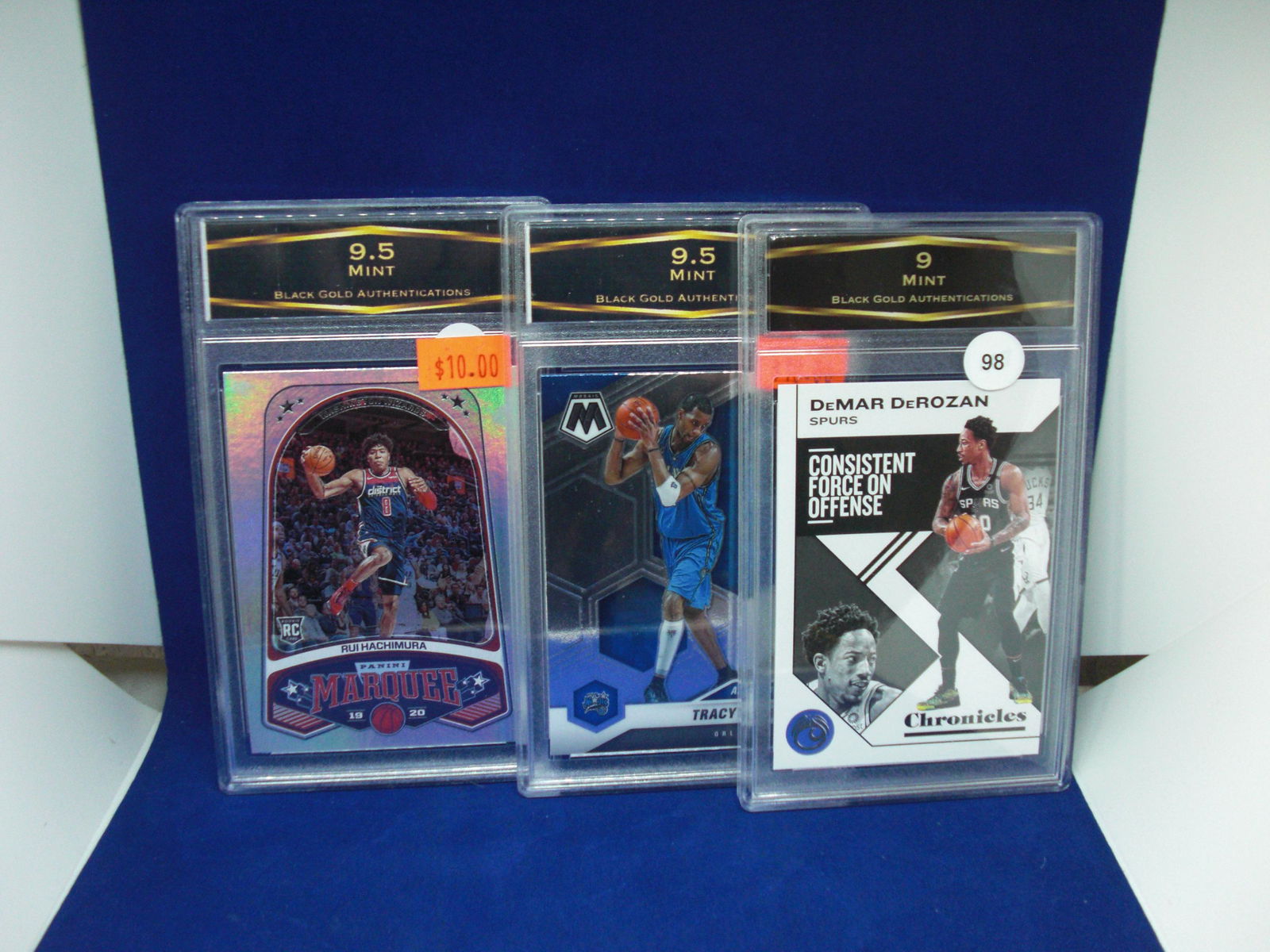 lot of 3 graded bga basketball cards: nice graded lot