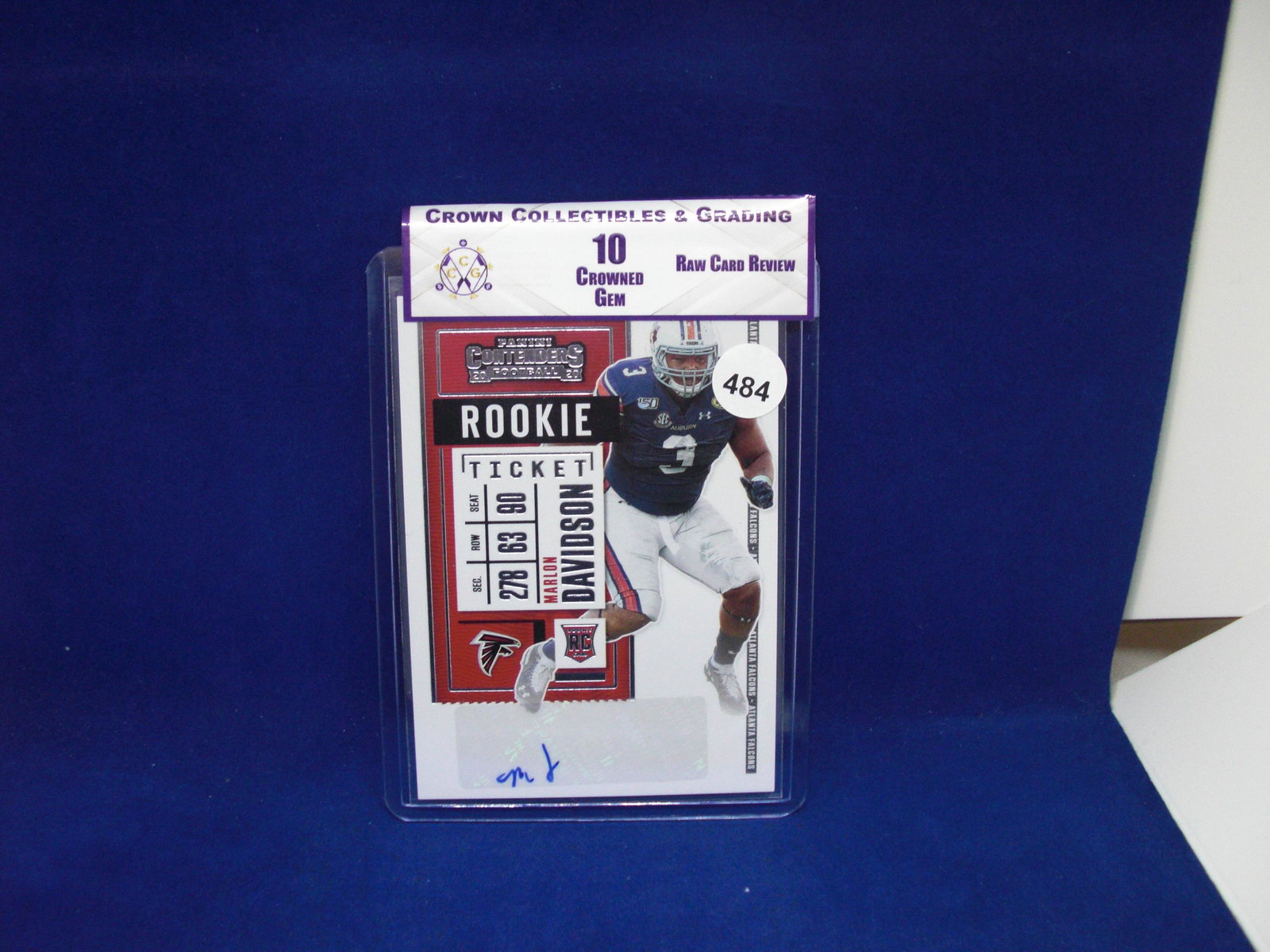 cc@g raw review graded mint 10 marlon davidson rookie auto (1 of 1)