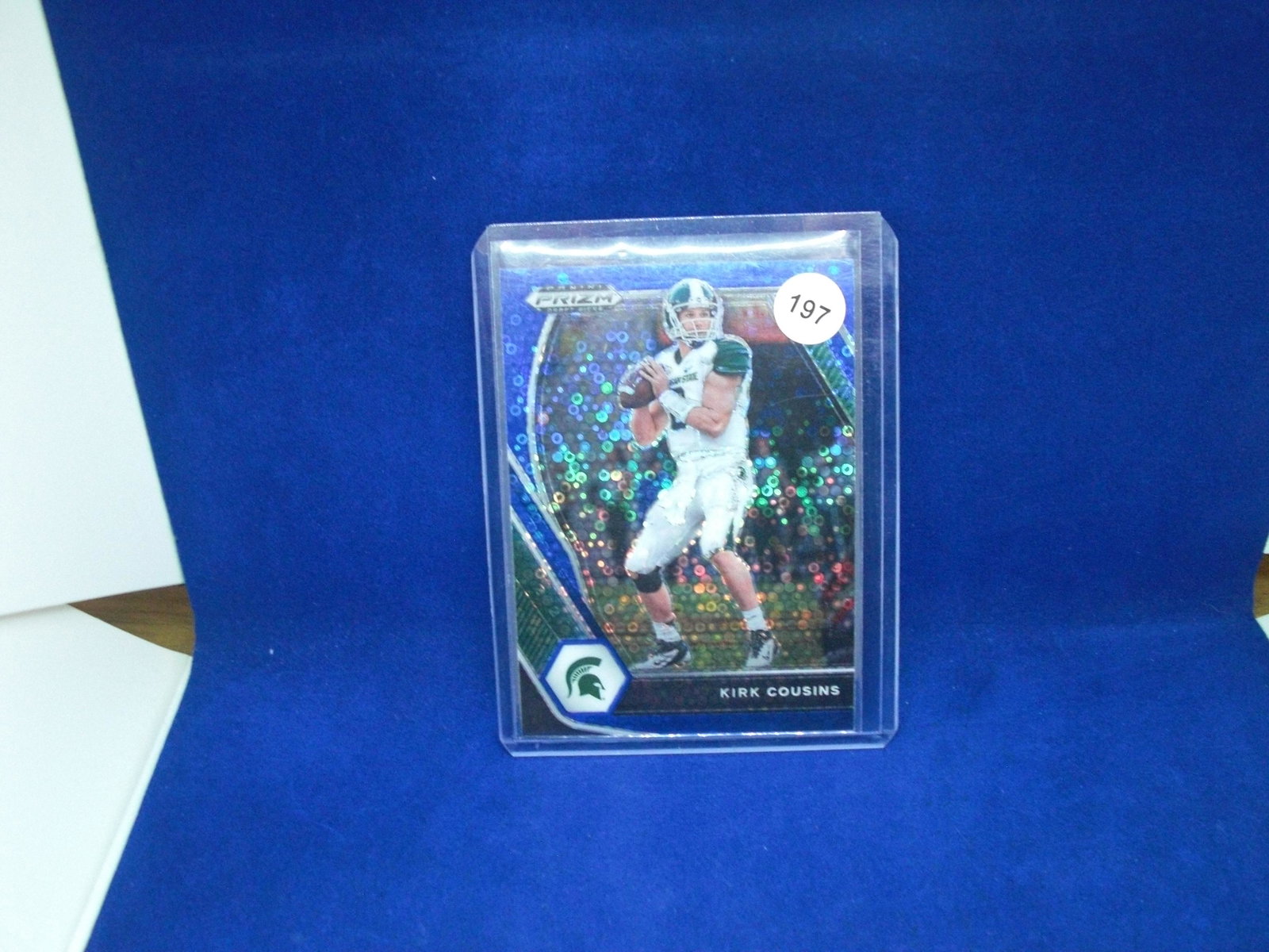 kirk cousins blue prizm: in top loader
