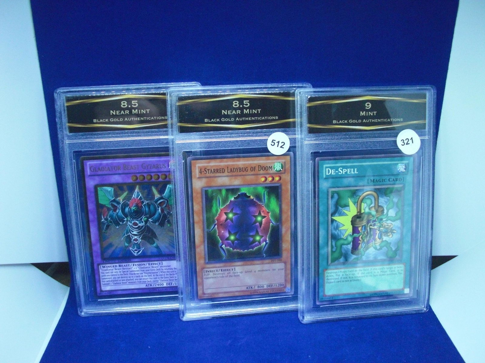 lot of 3 bga graded yu-gi-oh cards: nice graded lot