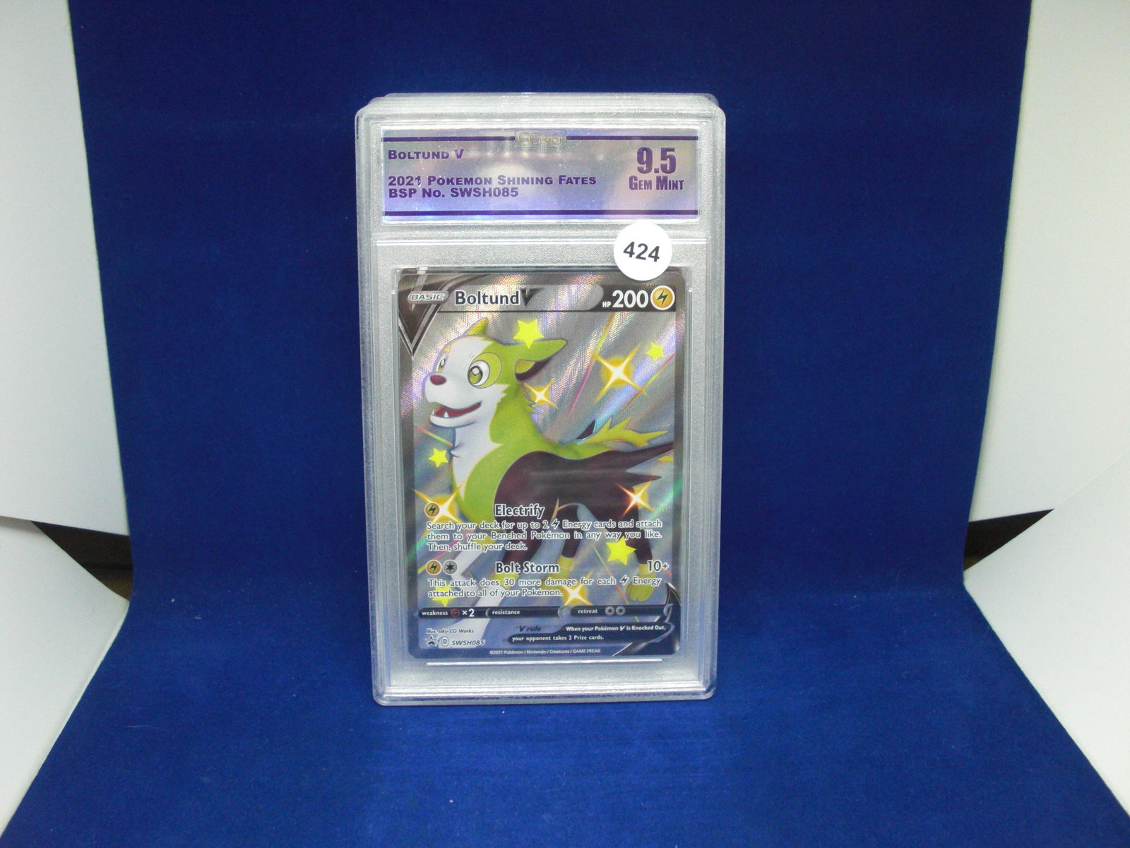 cc&g 9.5 boltund v graded pokemon card (1 of 1)