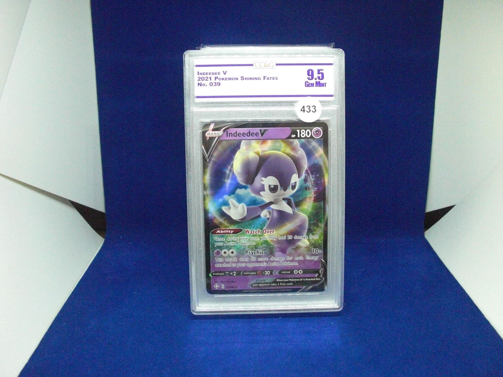 cc&g 9.5 indeedee v graded pokemon card (1 of 1)