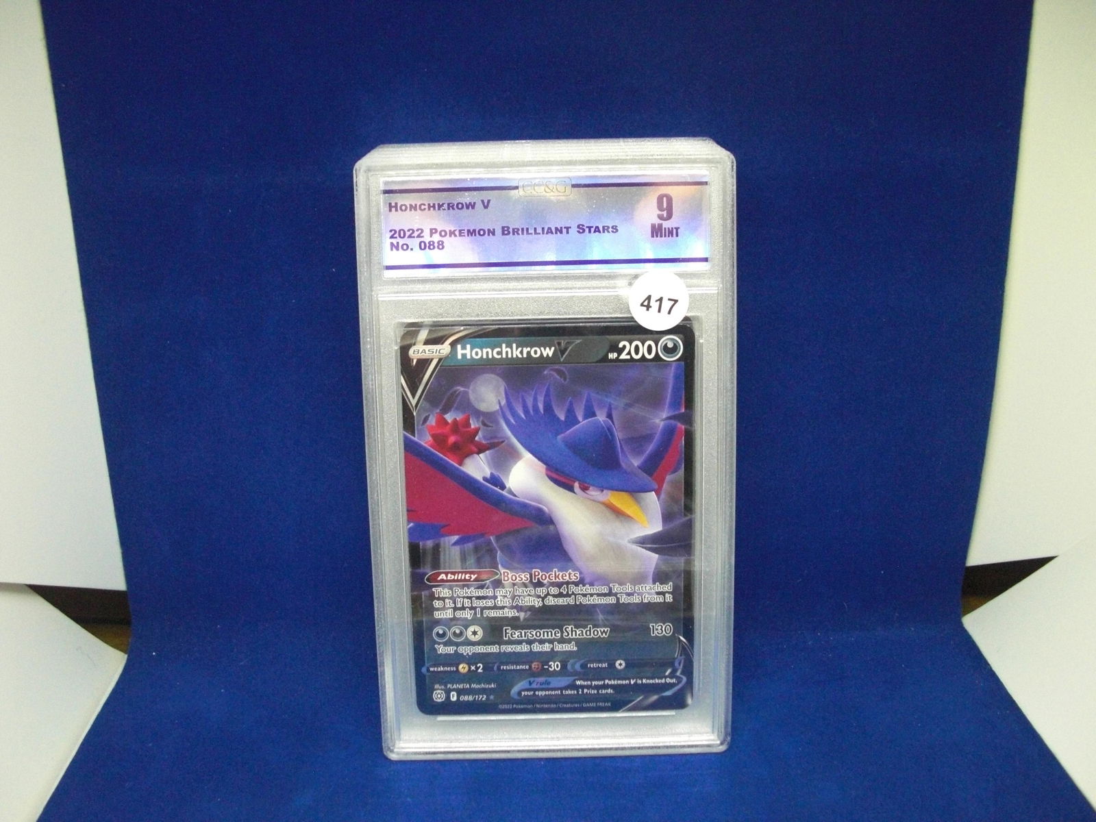 cc&g graded mint 9 honchkrow v (1 of 1)