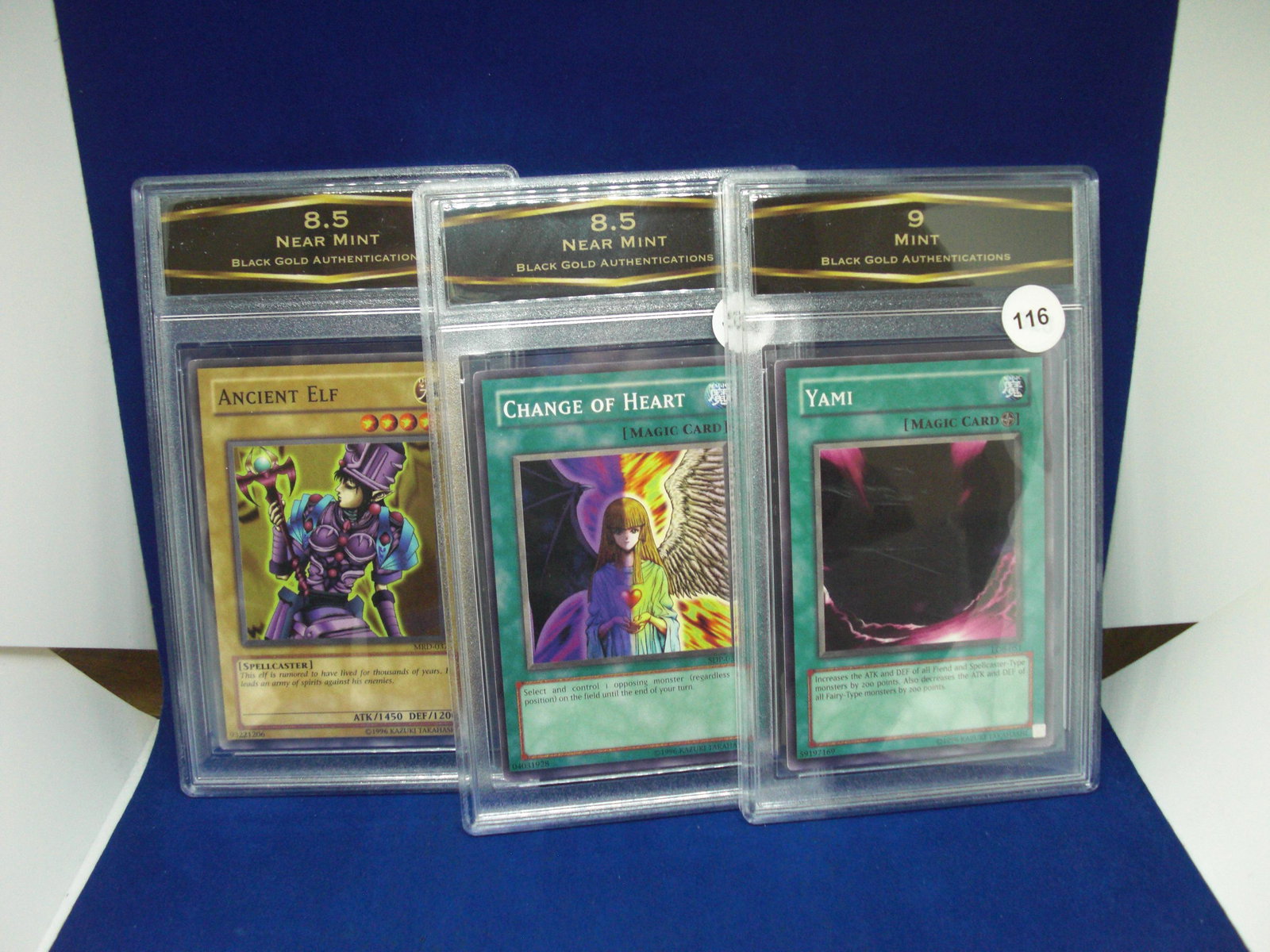 lot of 3 bga graded yu-gi-oh cards: graded card lot